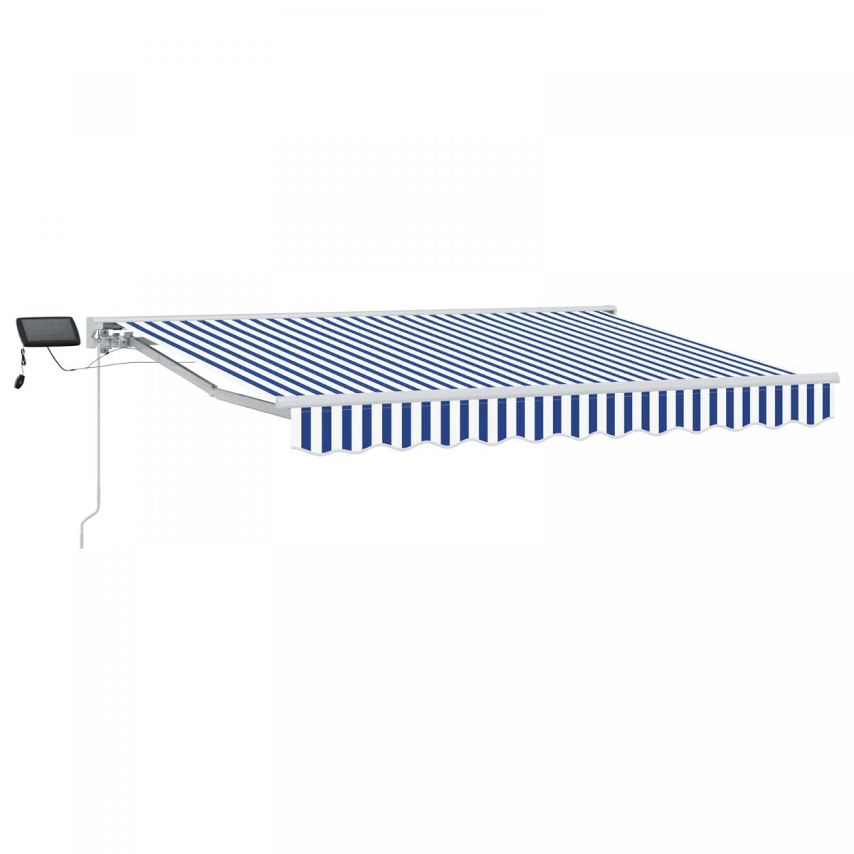 Armazón de toldo manual con LEDs Borgoña y Blanco 3,5 x 2,5 m