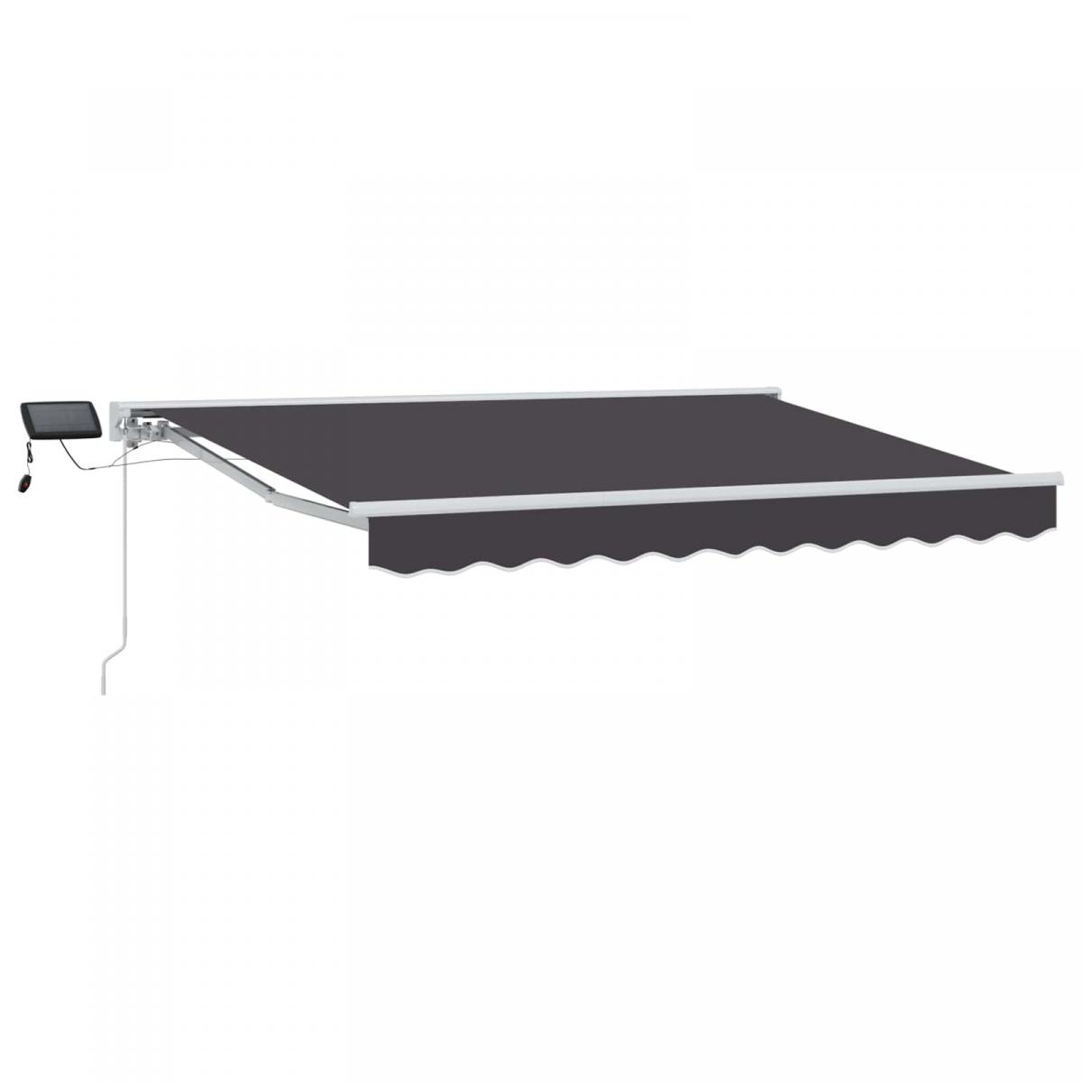 Armazón de toldo manual con LEDs Borgoña y Blanco 3,5 x 2,5 m