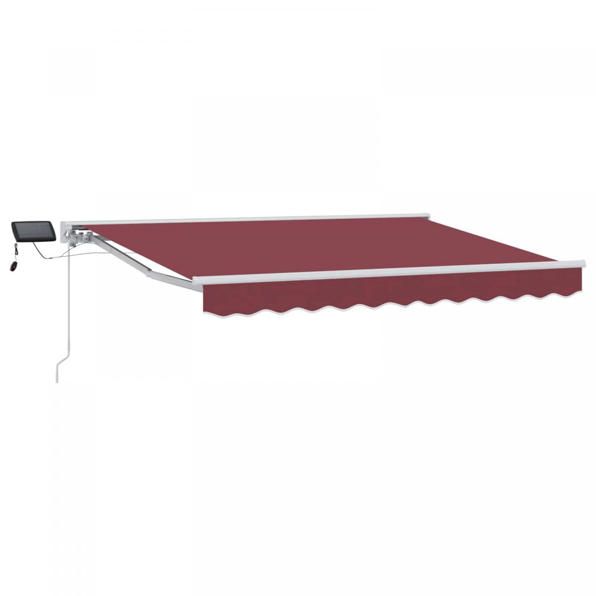 Armazón de toldo manual con LEDs Borgoña y Blanco 3,5 x 2,5 m