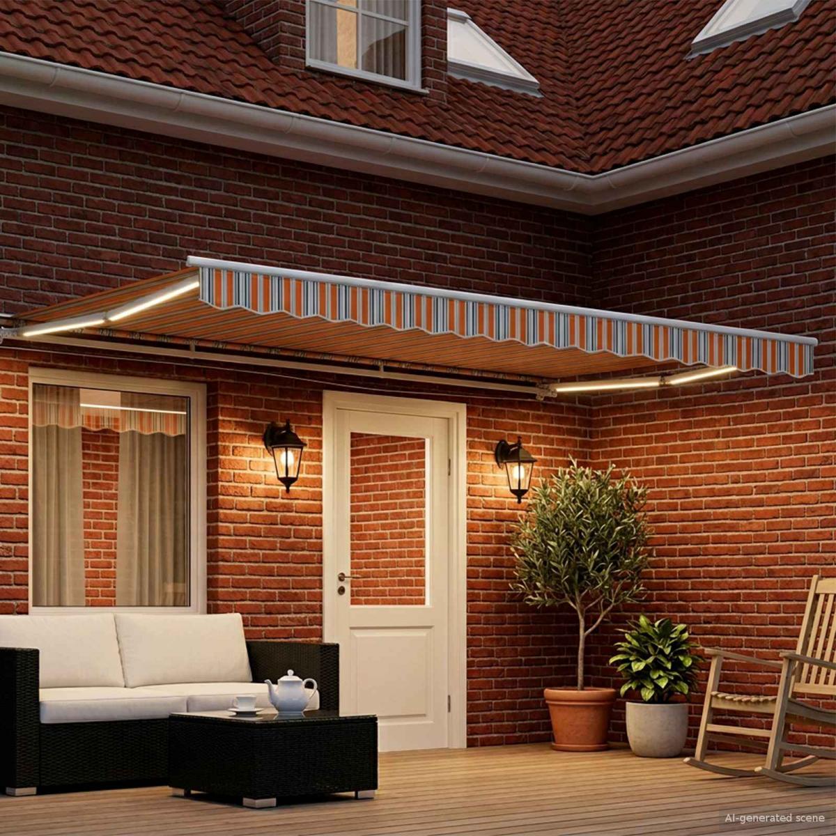 Armazón de toldo manual con LEDs