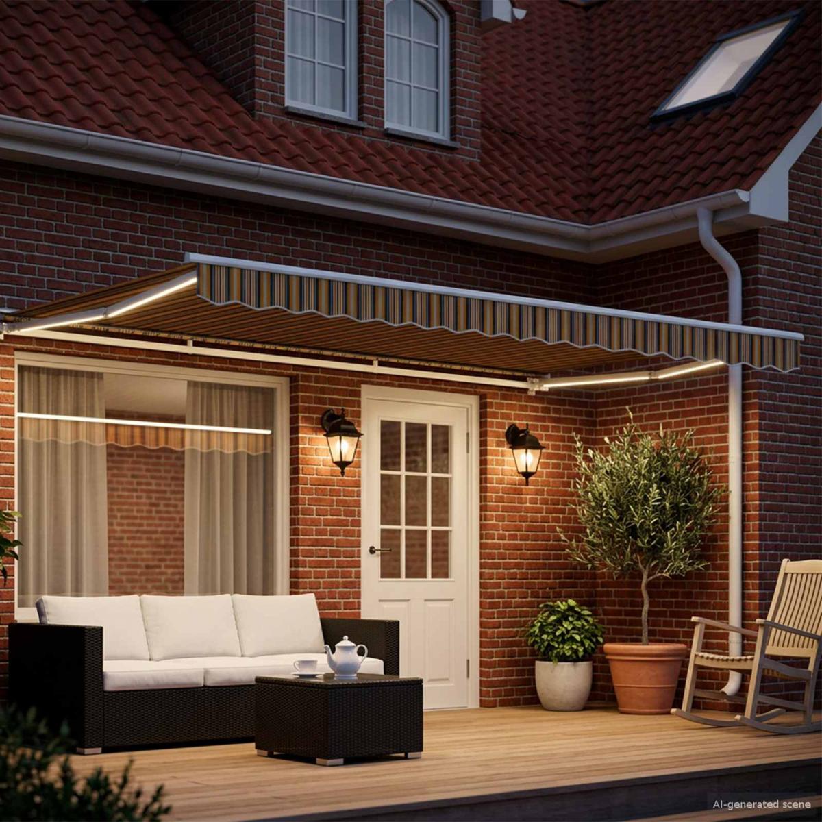 Armazón de toldo manual con LEDs