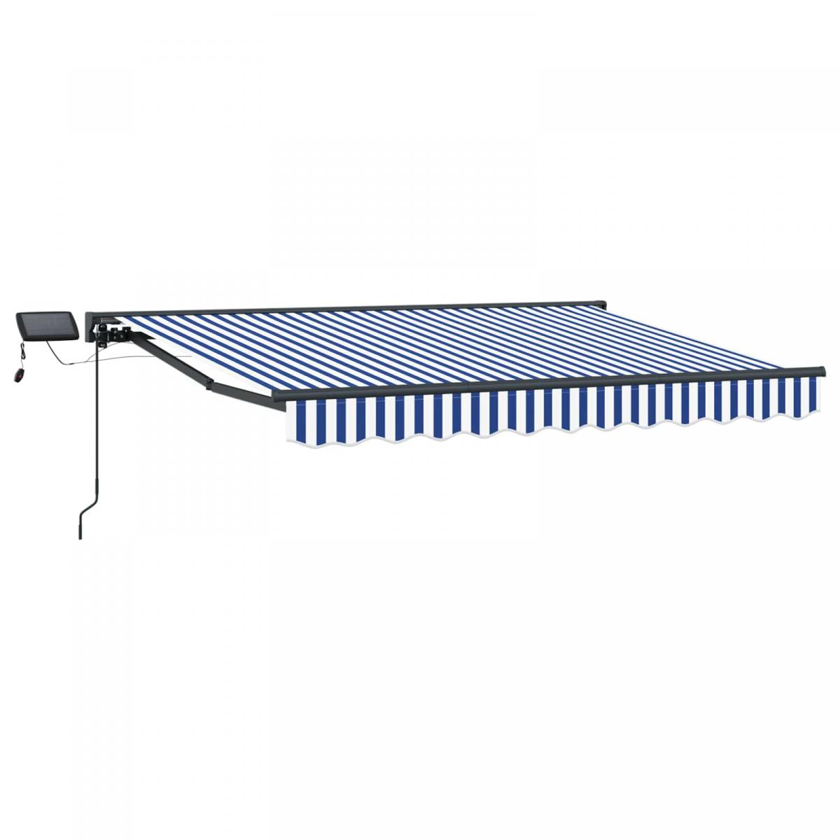 Armazón de toldo manual con LEDs Gris claro y blanco. 3 x 2,5 m