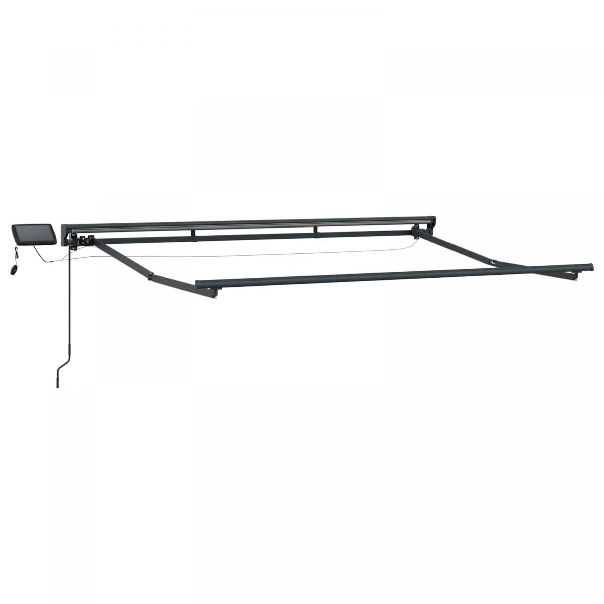 Armazón de toldo manual con LEDs Gris claro y blanco. 3 x 2,5 m