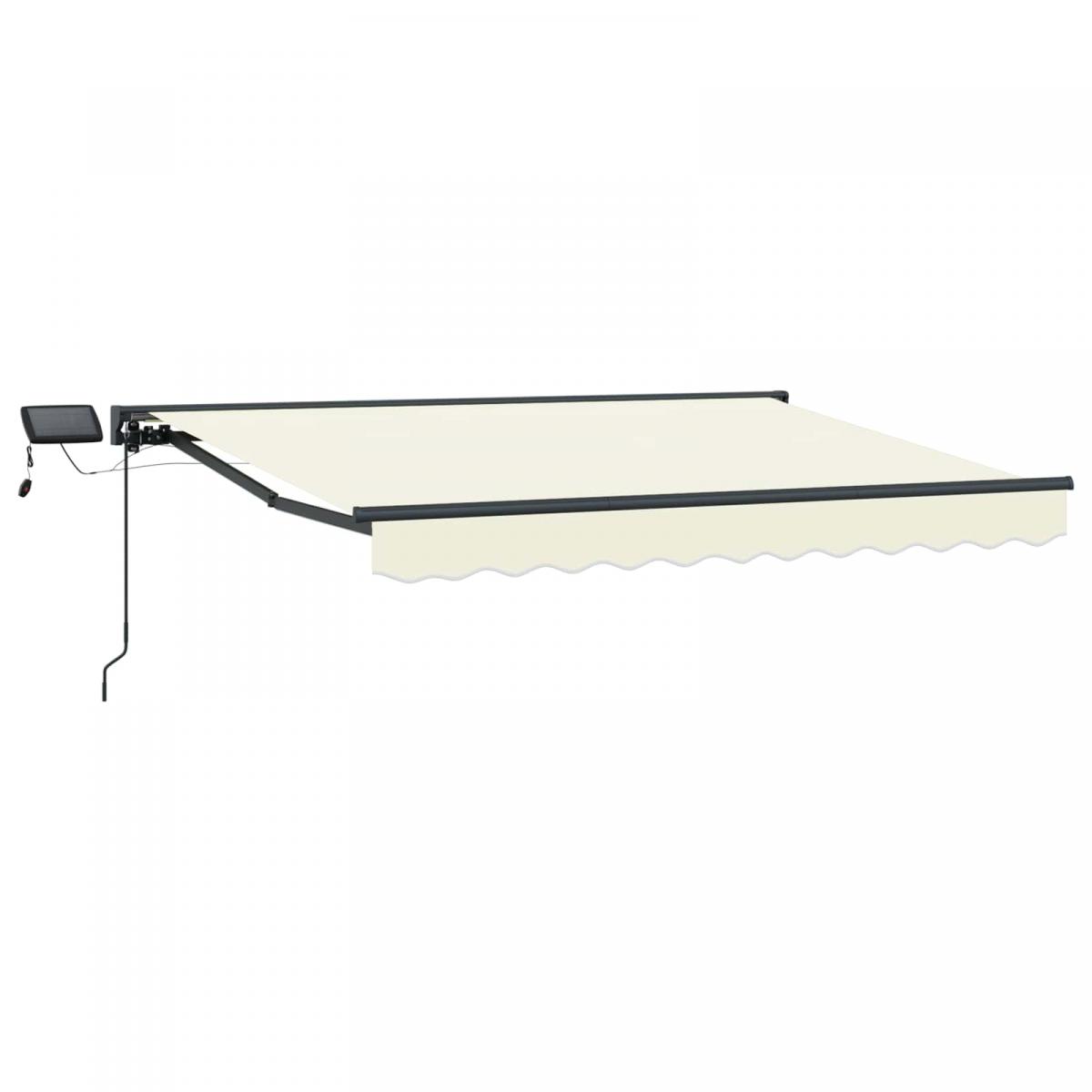 Armazón de toldo manual con LEDs Gris claro y blanco. 3 x 2,5 m