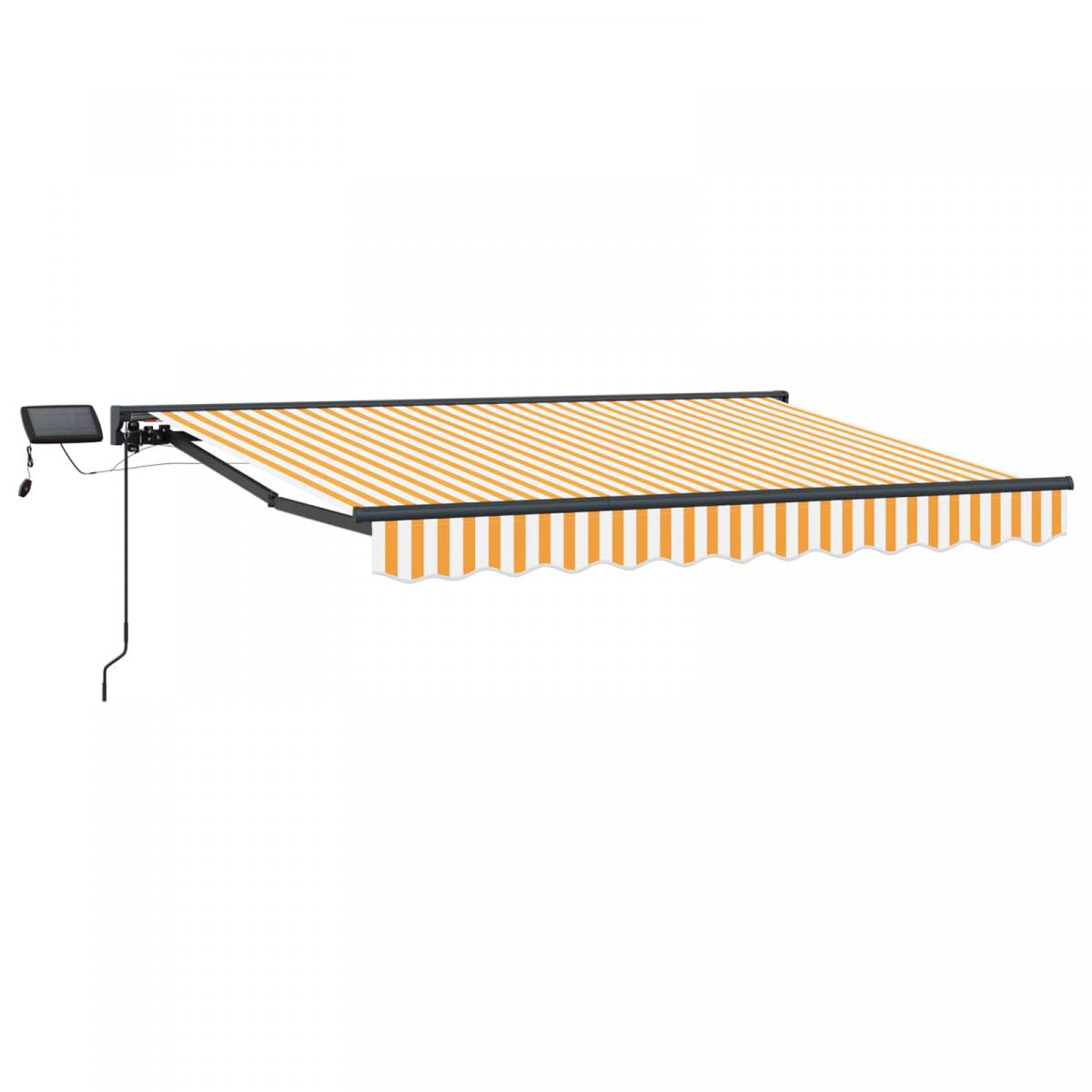 Armazón de toldo manual con LEDs Gris claro y blanco. 3 x 2,5 m