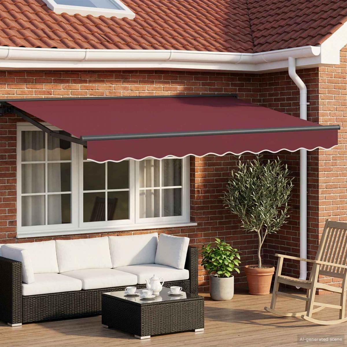 Armazón de toldo manual con LEDs Gris claro y blanco. 3 x 2,5 m