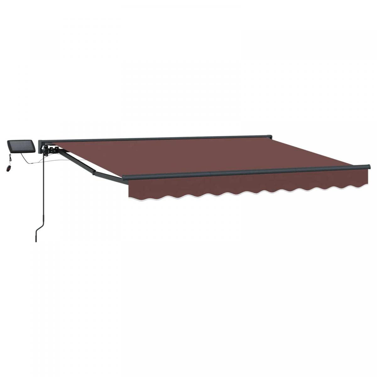 Armazón de toldo manual con LEDs Gris claro y blanco. 3 x 2,5 m