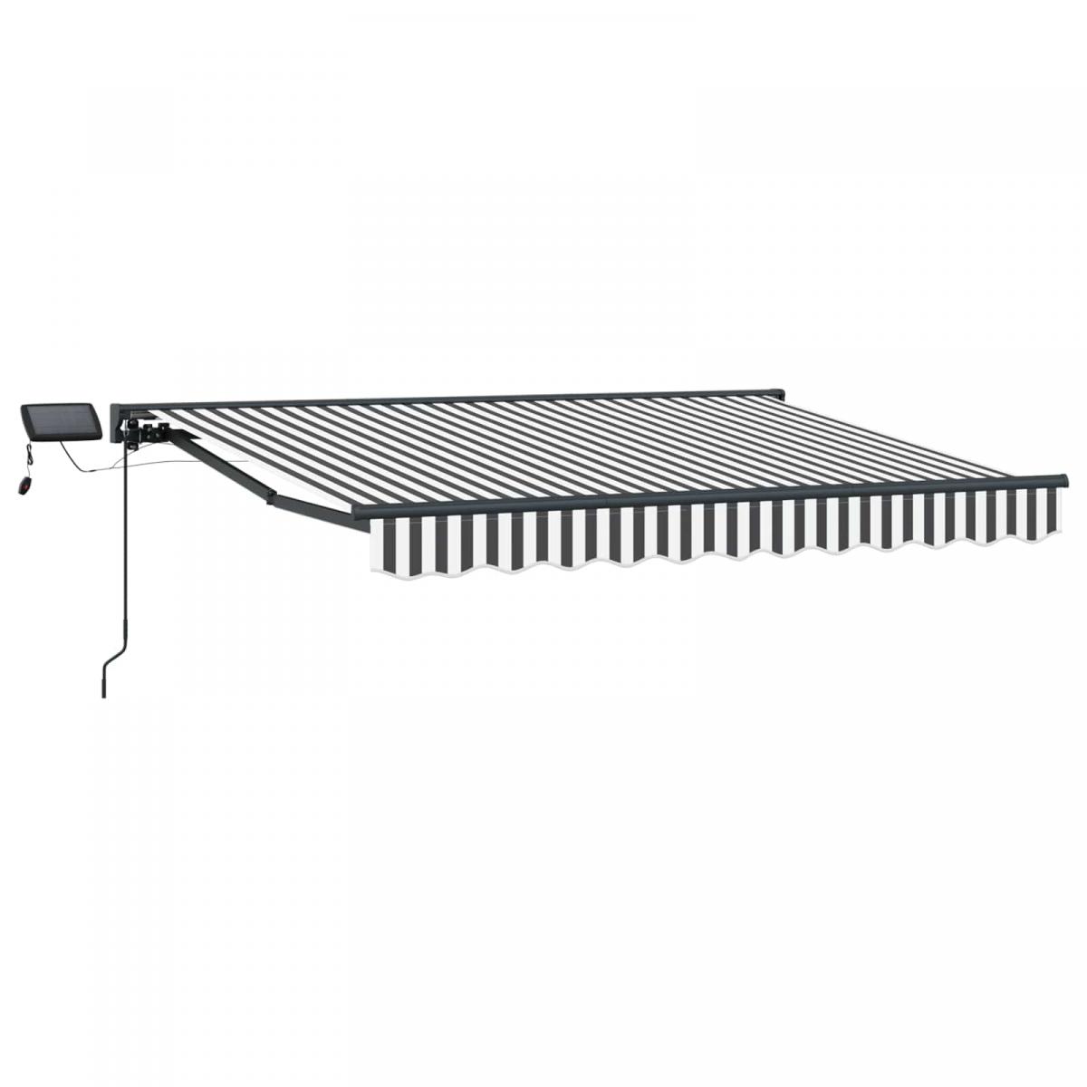Armazón de toldo manual con LEDs Gris claro y blanco. 3 x 2,5 m