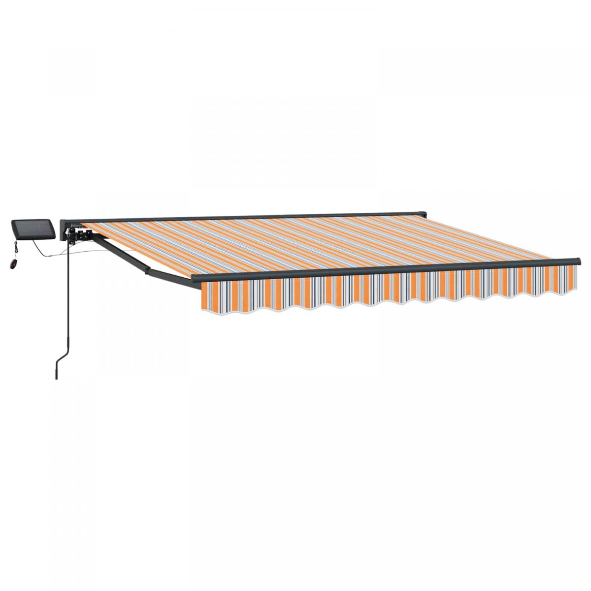 Armazón de toldo manual con LEDs Gris claro y blanco. 3 x 2,5 m