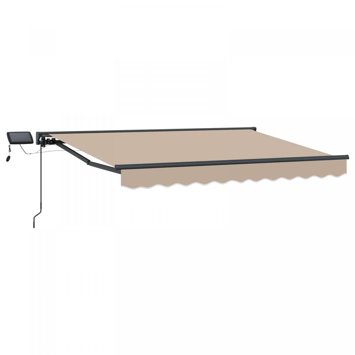 Armazón de toldo manual con LEDs Gris claro y blanco. 3 x 2,5 m