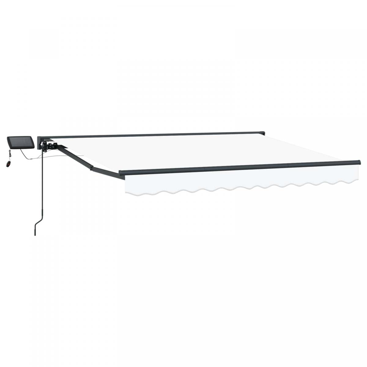 Armazón de toldo manual con LEDs Gris claro y blanco. 3 x 2,5 m