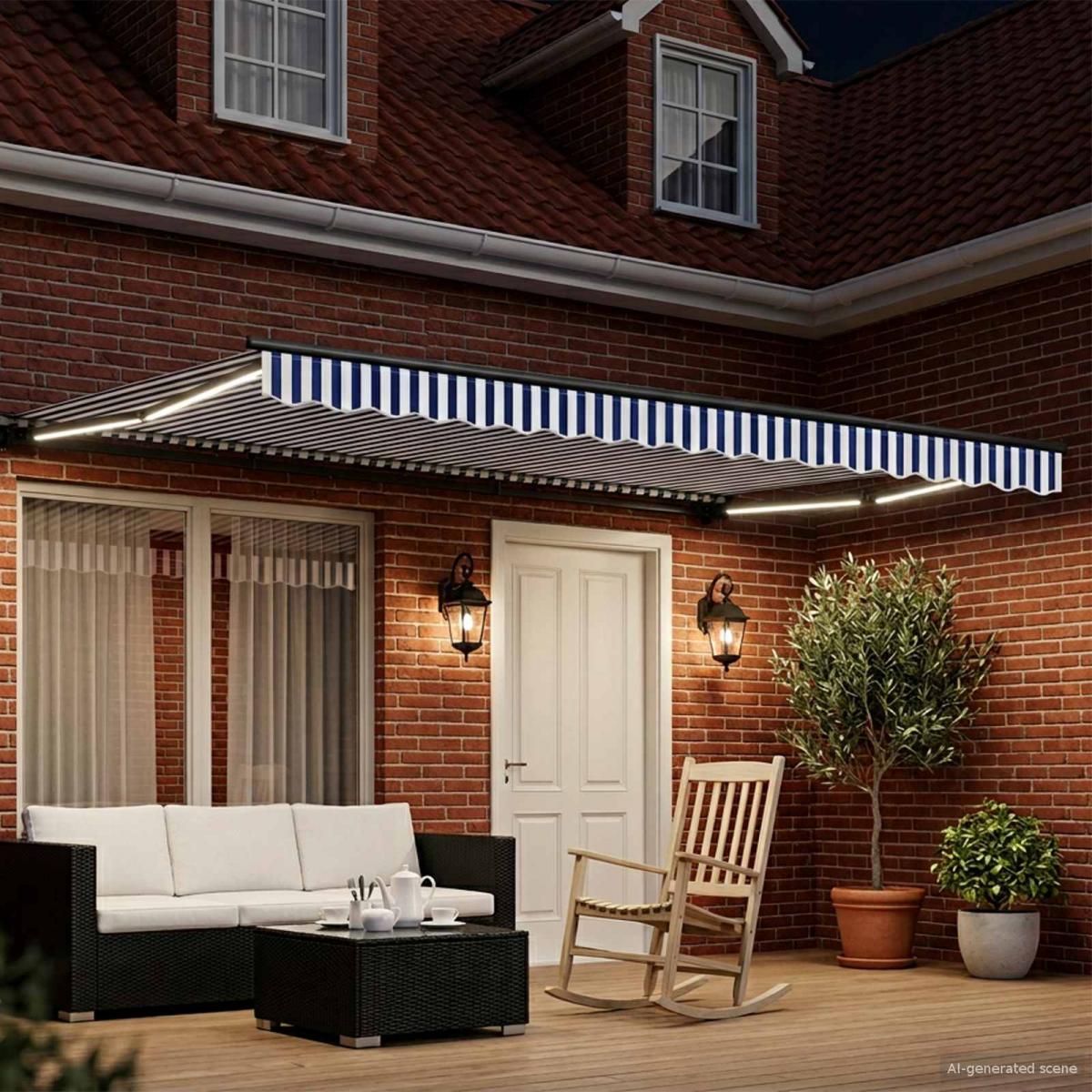 Armazón de toldo manual con LEDs