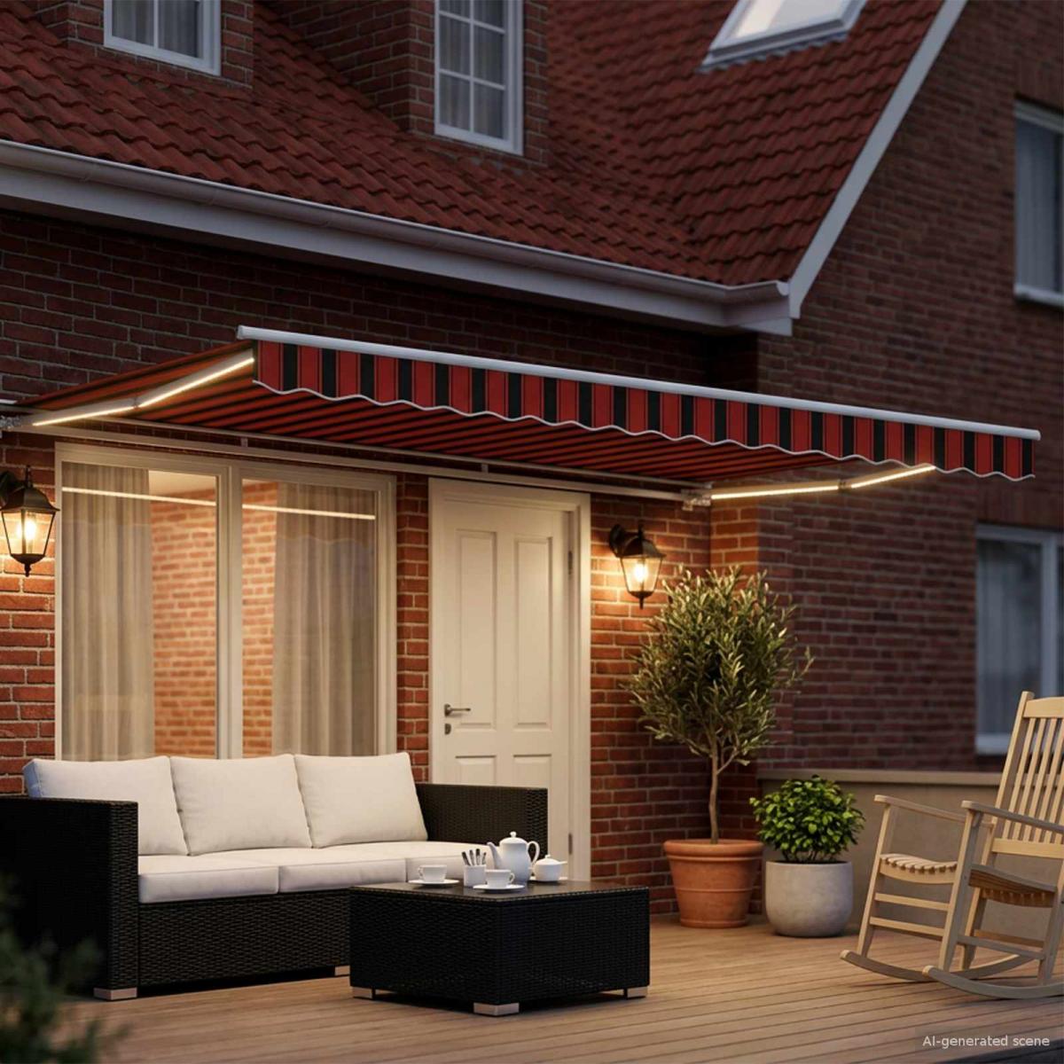 Toldo Retráctil Eléctrico Azul, Blanco, Antracita 4 x 3,5 m