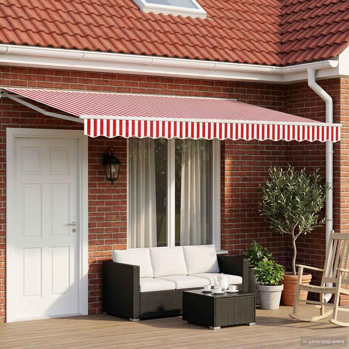 Toldo Retráctil Eléctrico Azul, Blanco, Antracita 4 x 3,5 m