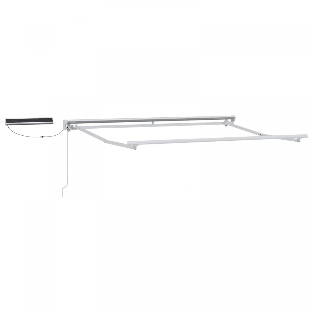 Toldo eléctrico solar Rayas naranjas y grises