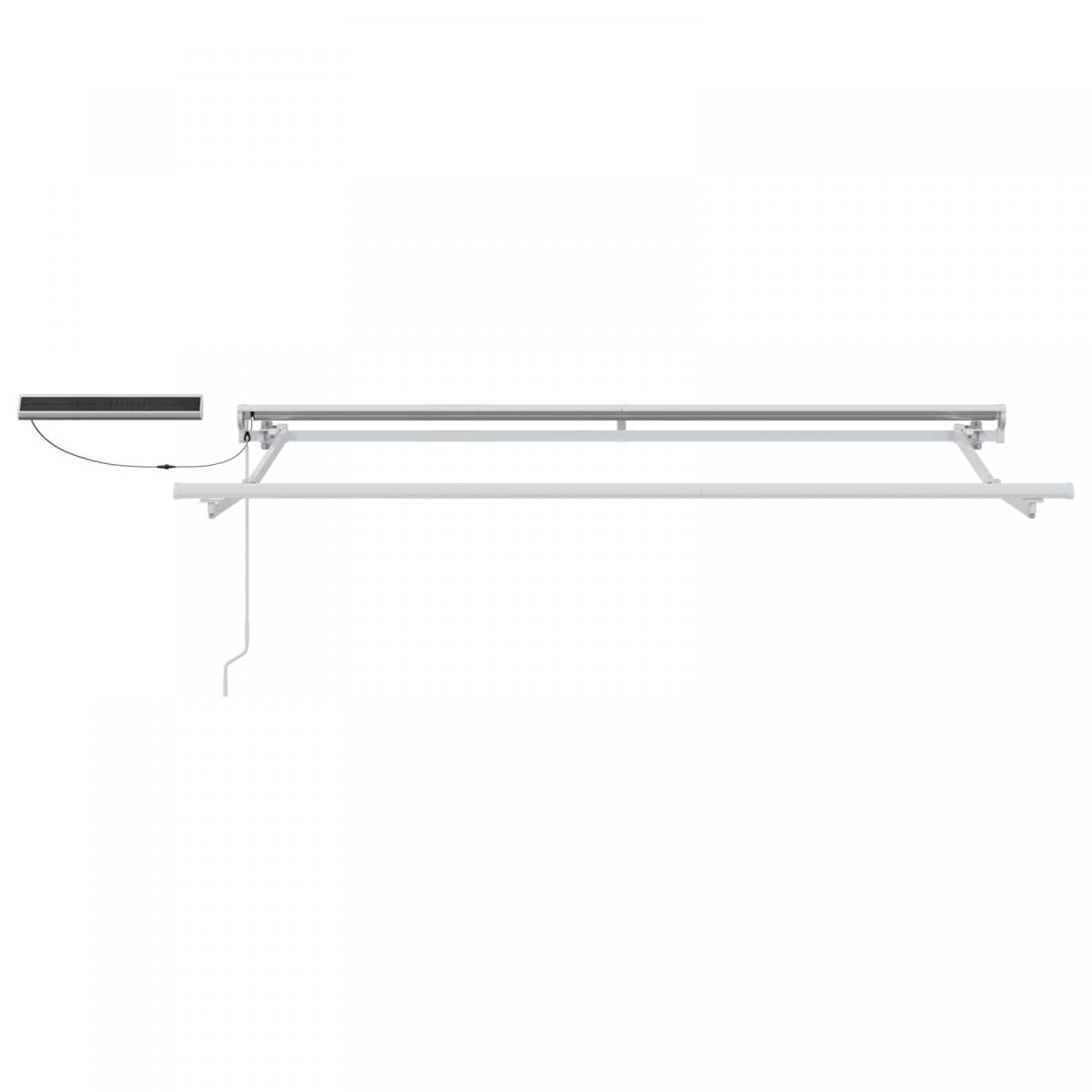 Toldo eléctrico solar Rayas naranjas y grises