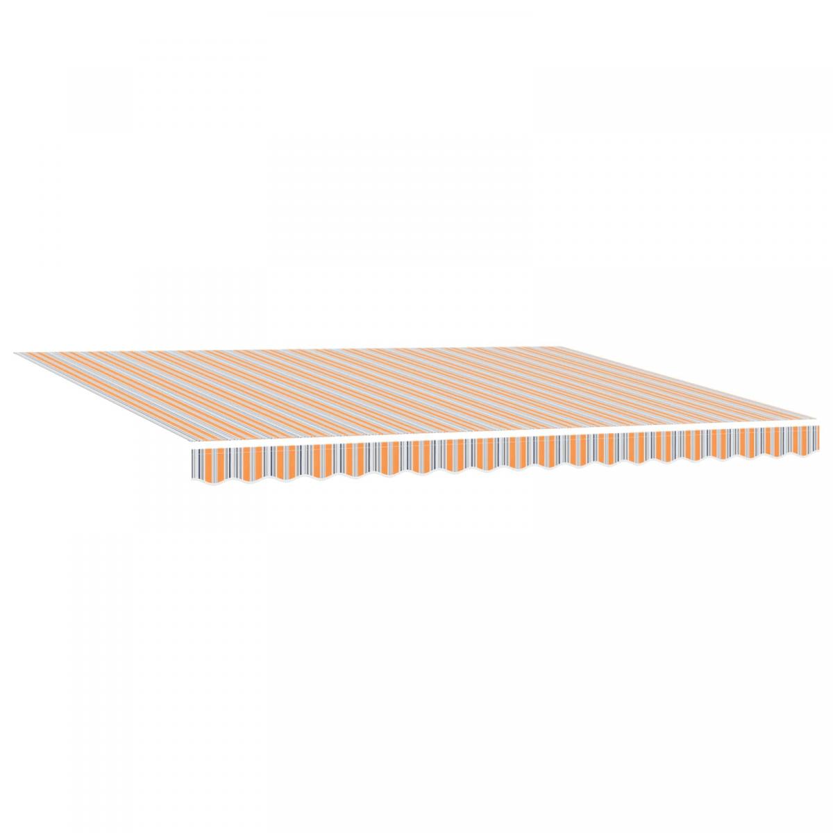 Toldo eléctrico solar Rayas naranjas y grises