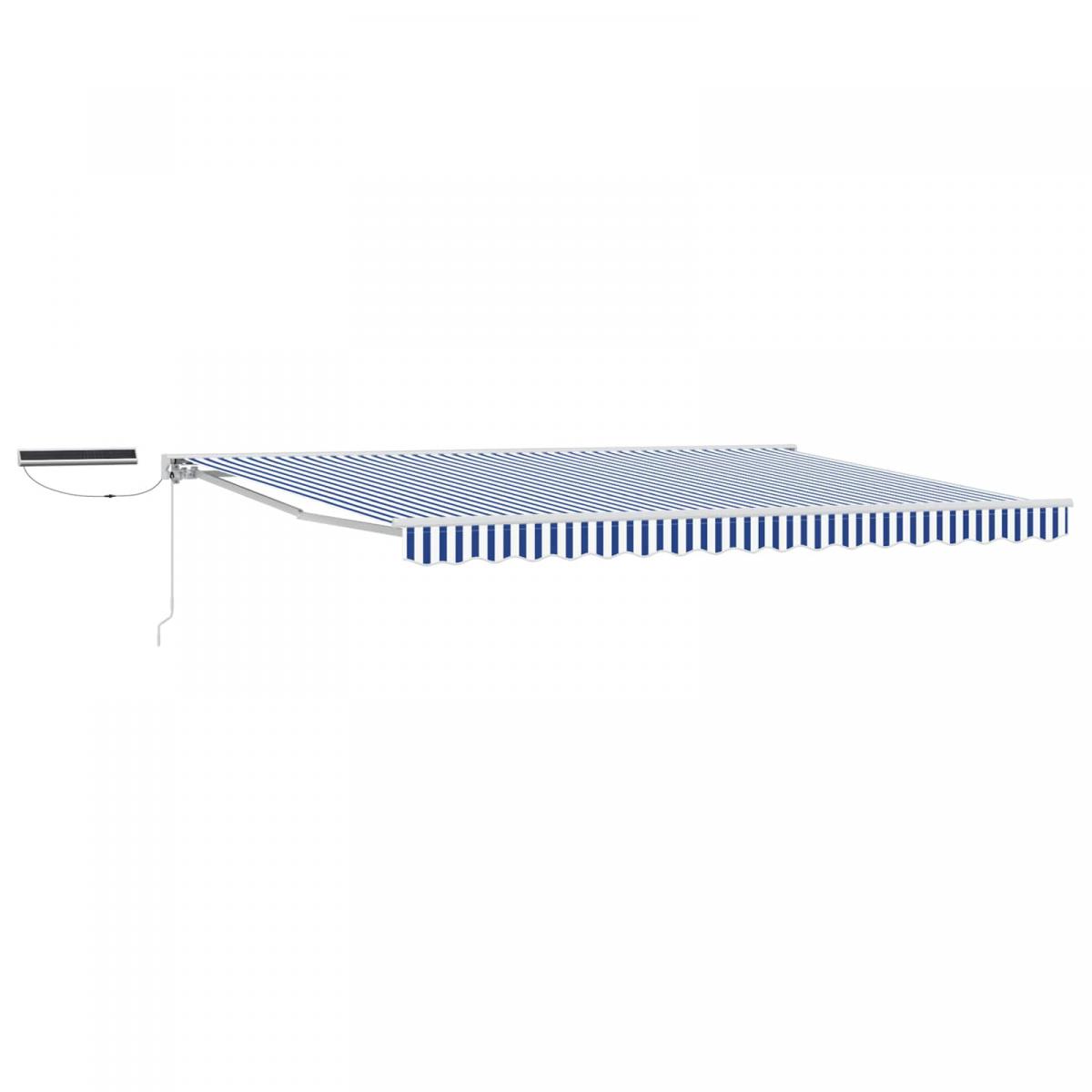 Toldo Retráctil Eléctrico Naranja, Negro y Blanco 4 x 3,5 m
