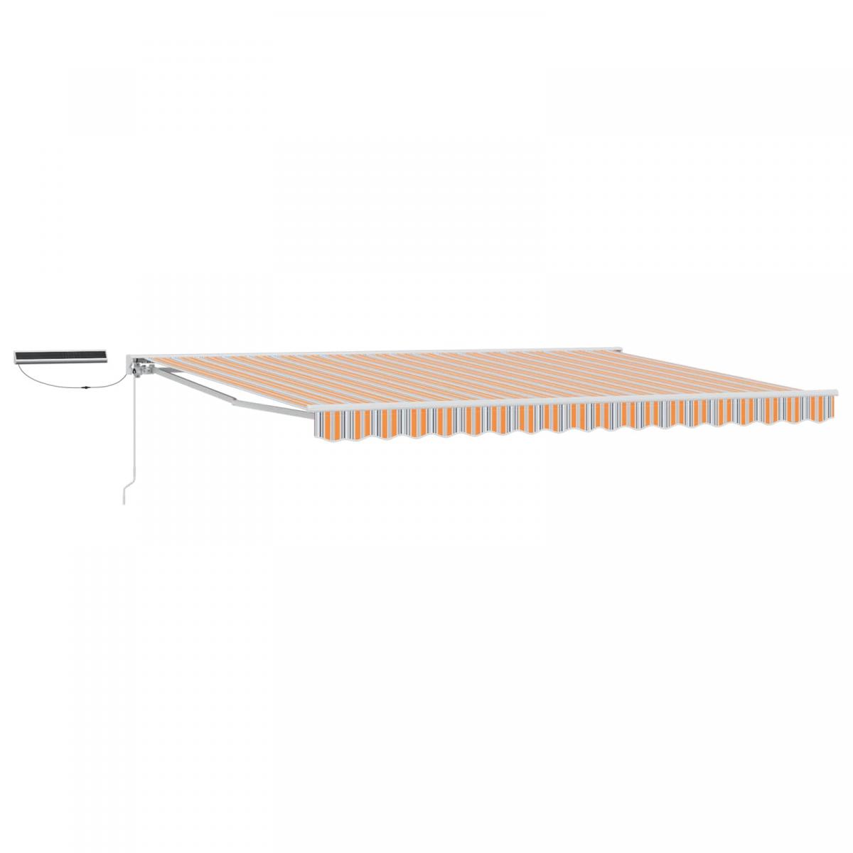 Toldo Retráctil Eléctrico Naranja, Negro y Blanco 4 x 3,5 m