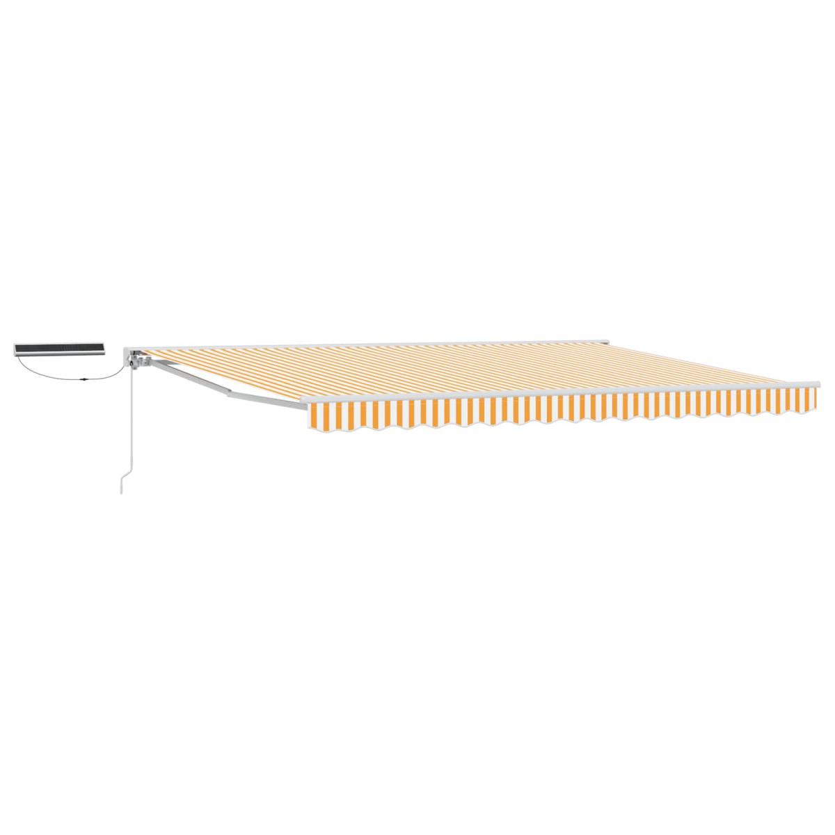 Toldo Retráctil Eléctrico Naranja, Negro y Blanco 5 x 3 m