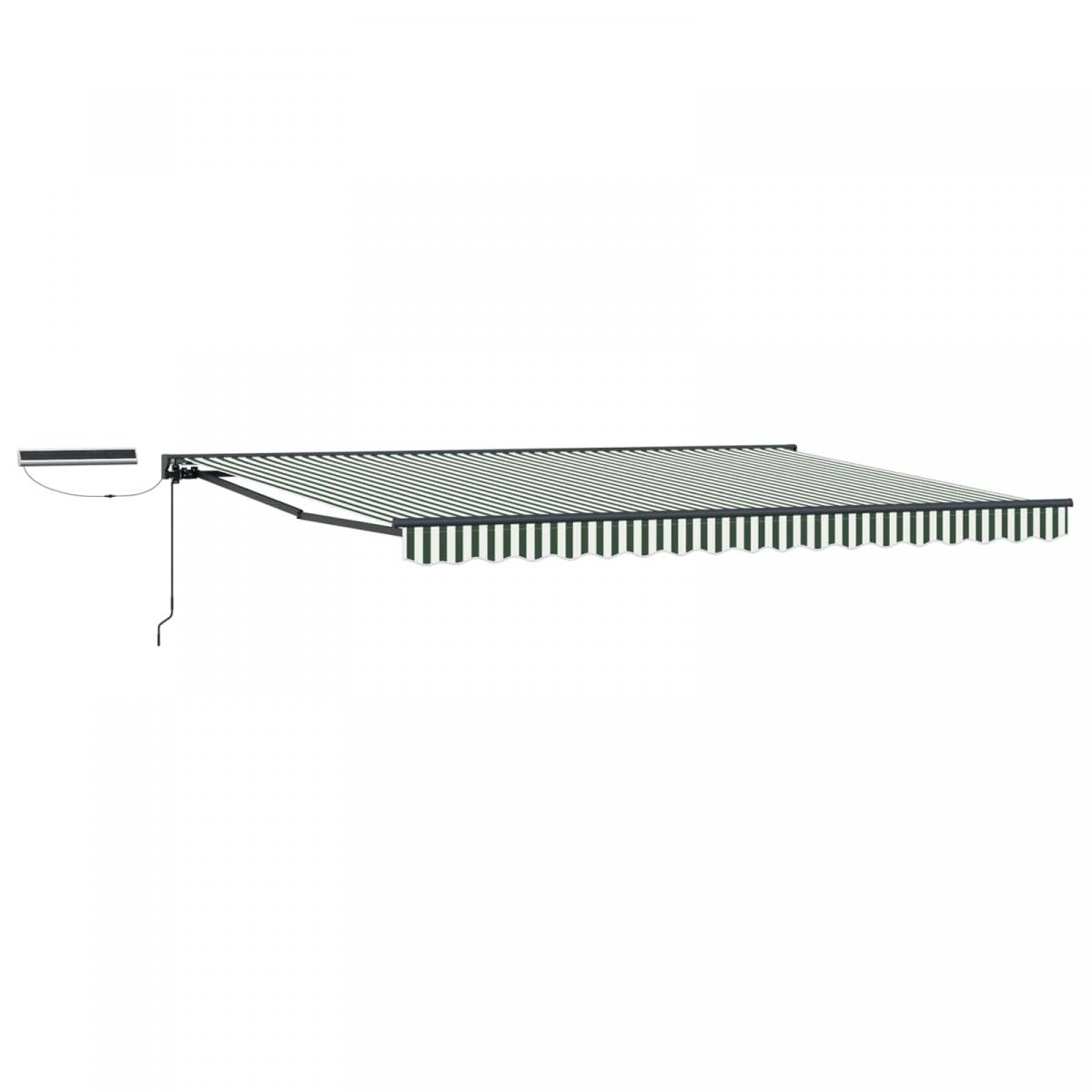 Toldo Retráctil Eléctrico Verde, Blanco, Antracita 5 x 3,5 m