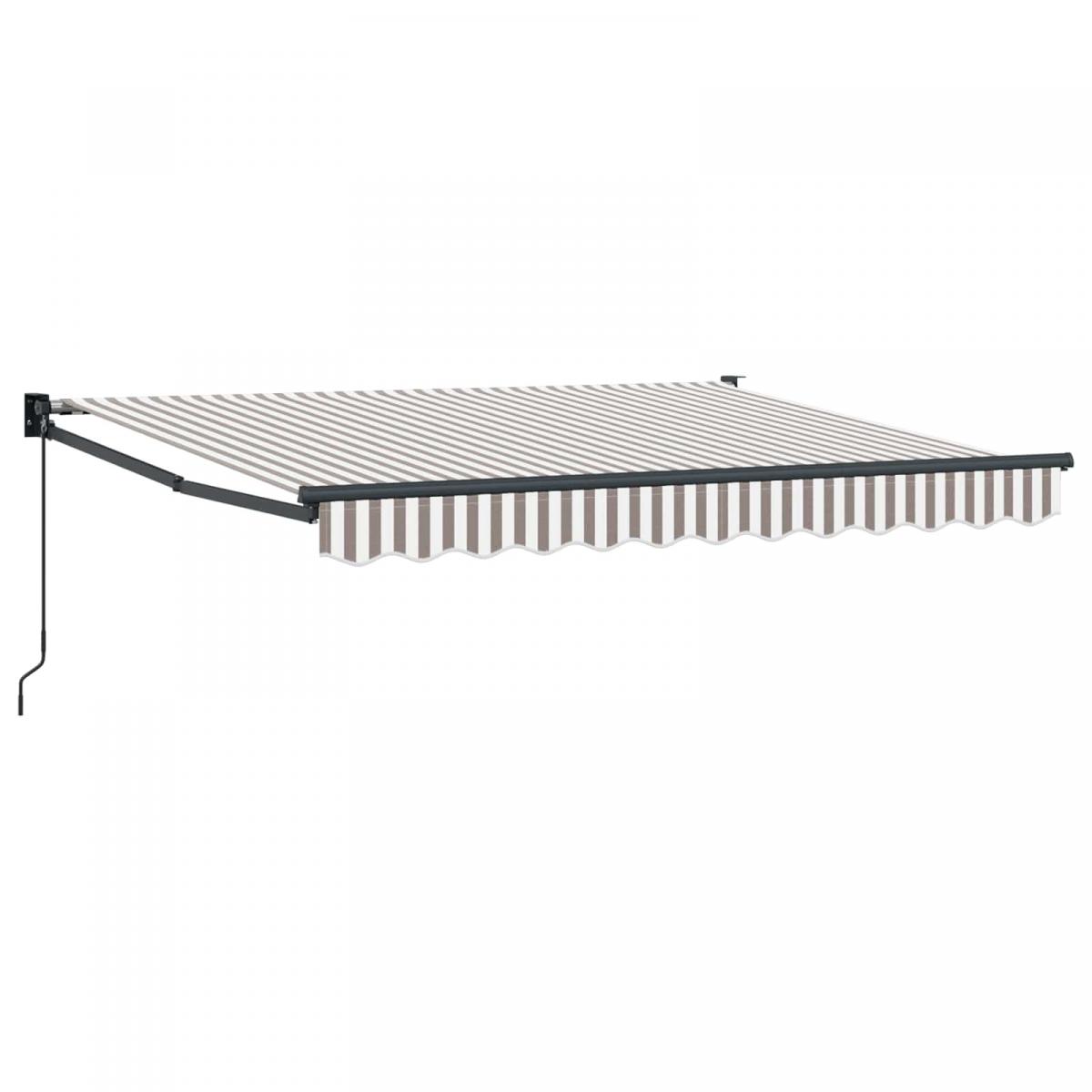 Toldo retráctil Gris claro y blanco. 3 x 2,5 m