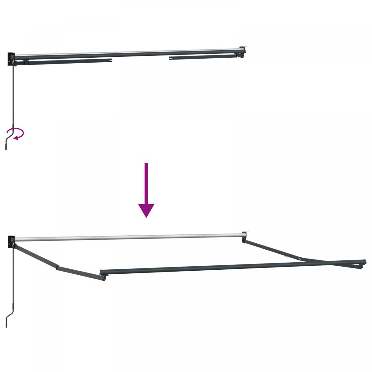 Toldo retráctil Gris claro y blanco. 3 x 2,5 m
