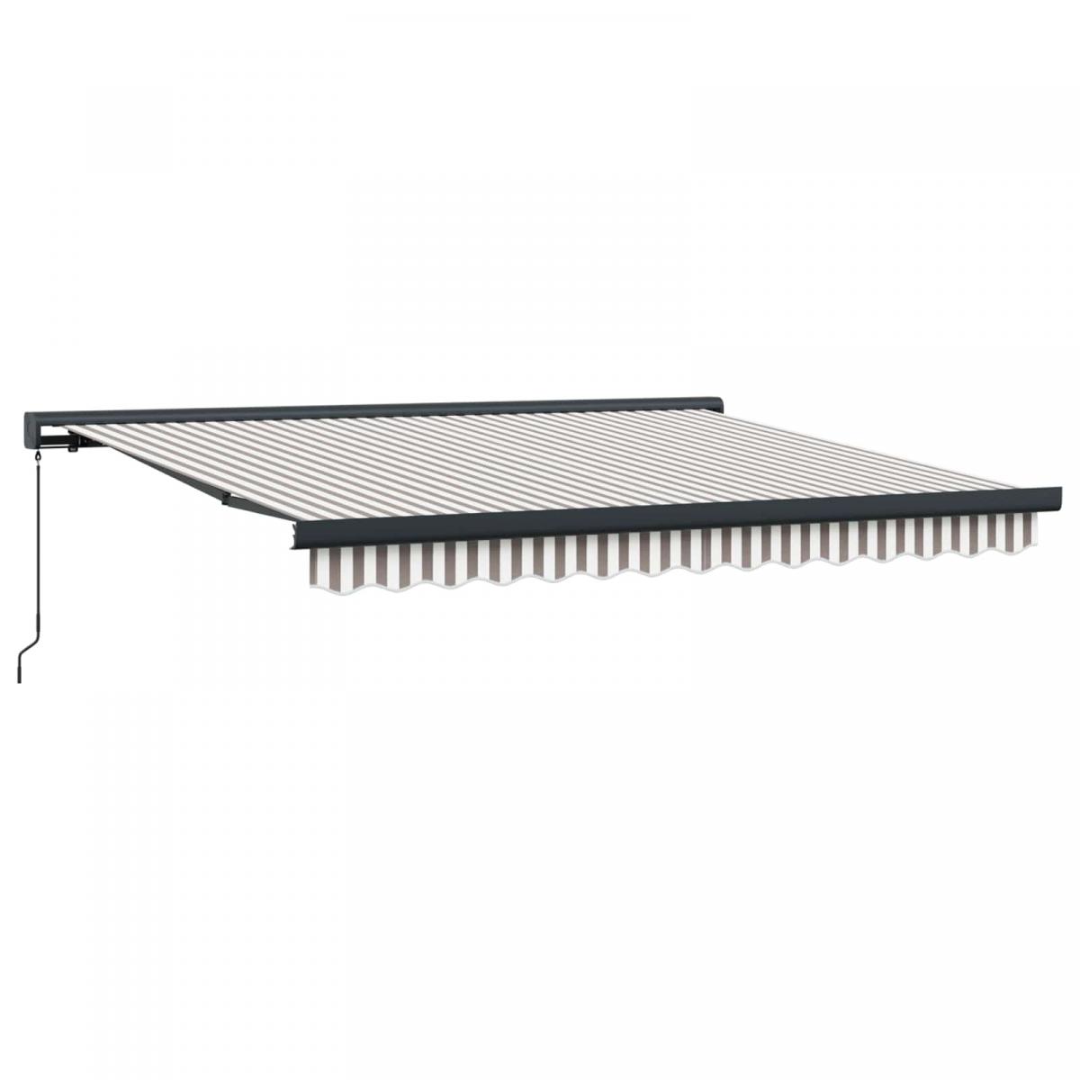 Toldo retráctil Gris claro y blanco. 300 x 250 cm
