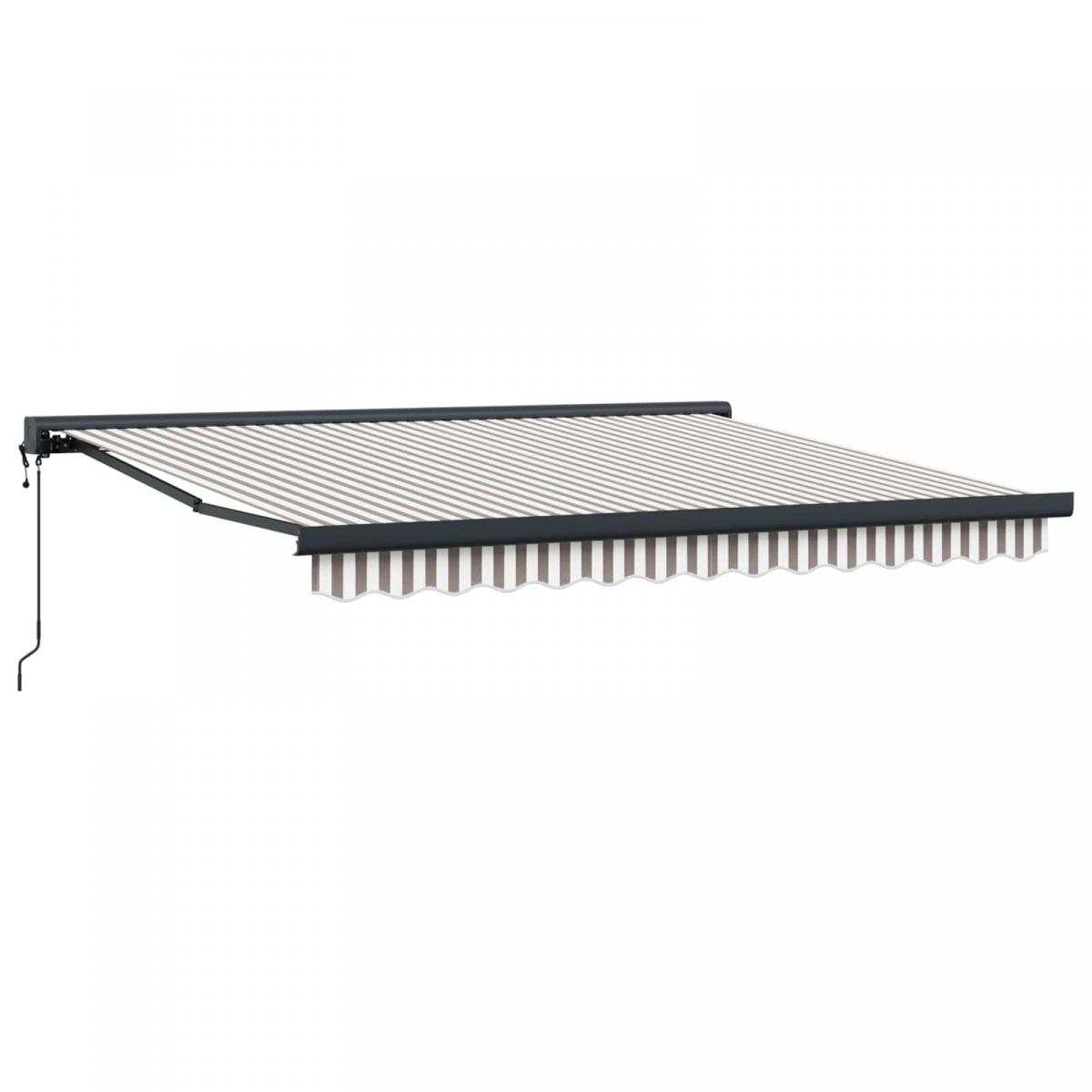 Toldo retráctil Gris claro y blanco. 300 x 250 cm Tela y Metal