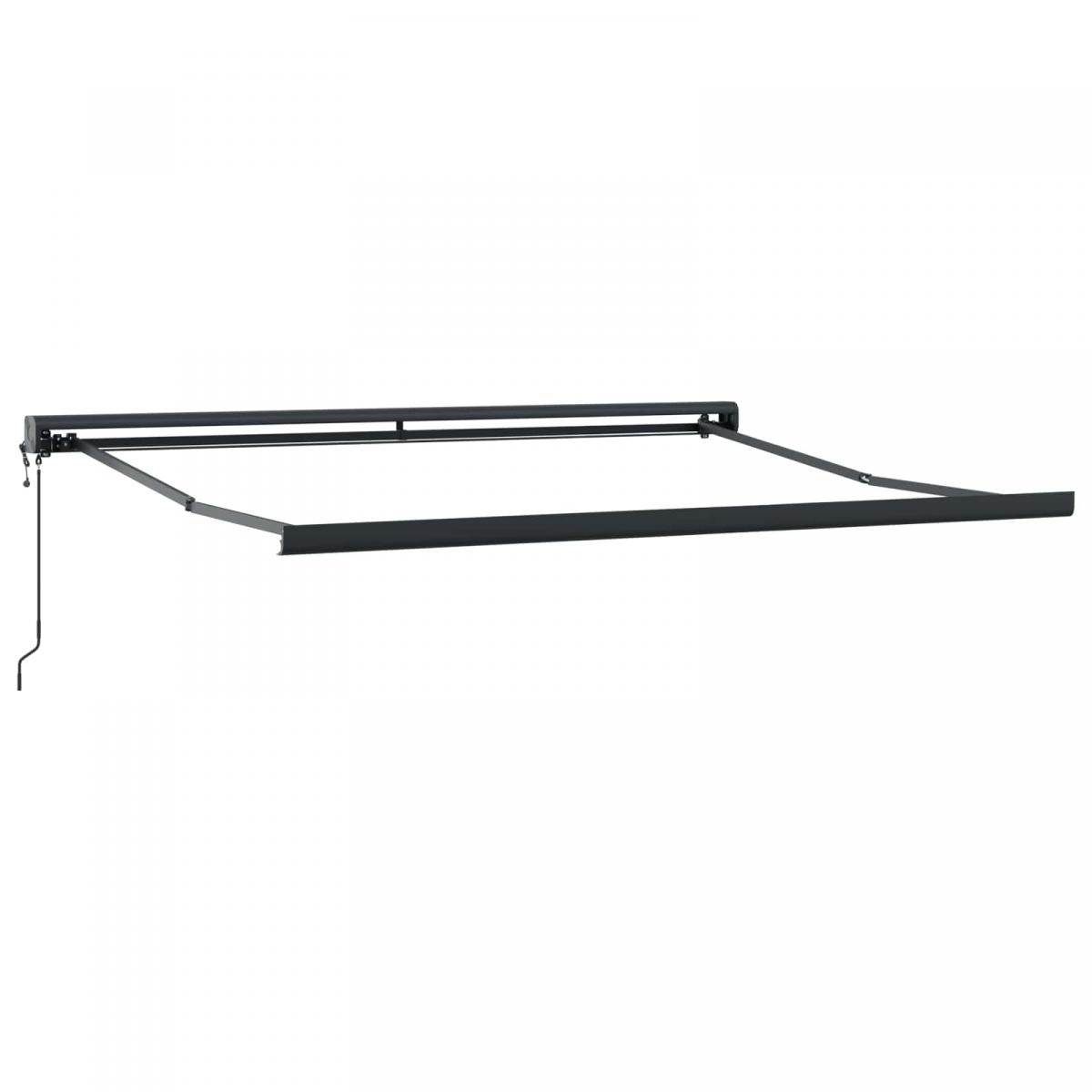 Toldo retráctil Gris claro y blanco. 300 x 250 cm Tela y Metal