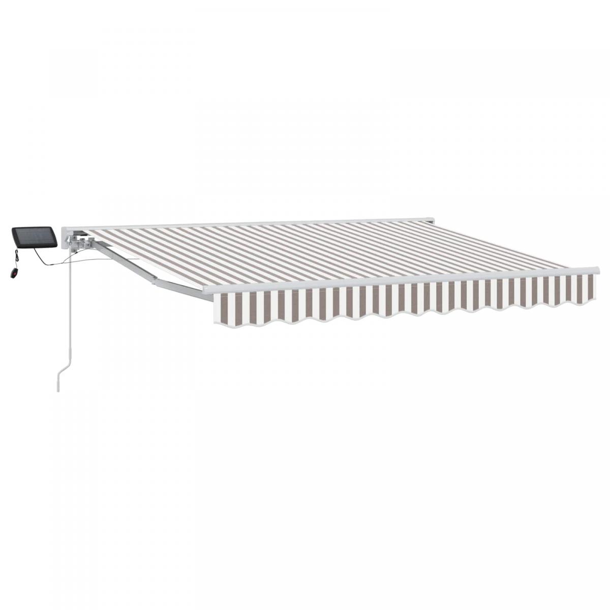 Armazón de toldo manual con LEDs Gris claro y blanco. 3 x 2,5 m