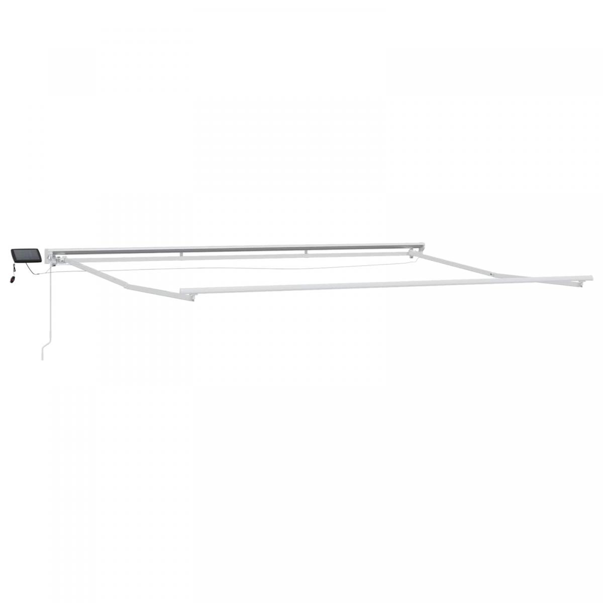 Armazón de toldo manual con LEDs Gris claro y blanco. 3 x 2,5 m