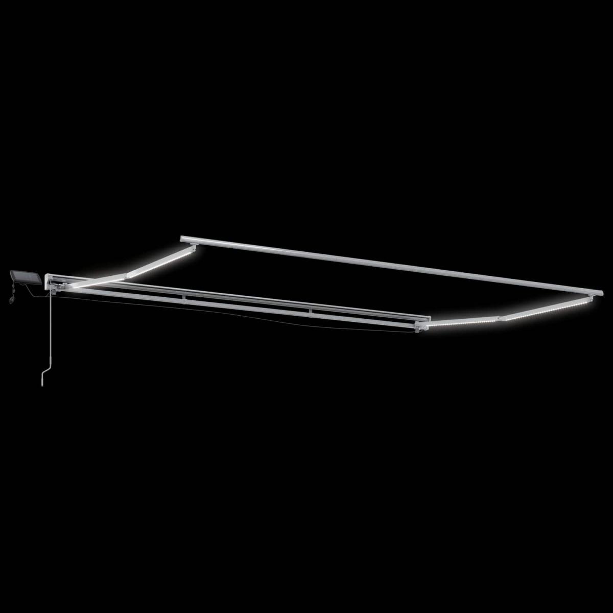Armazón de toldo manual con LEDs Gris claro y blanco. 3 x 2,5 m