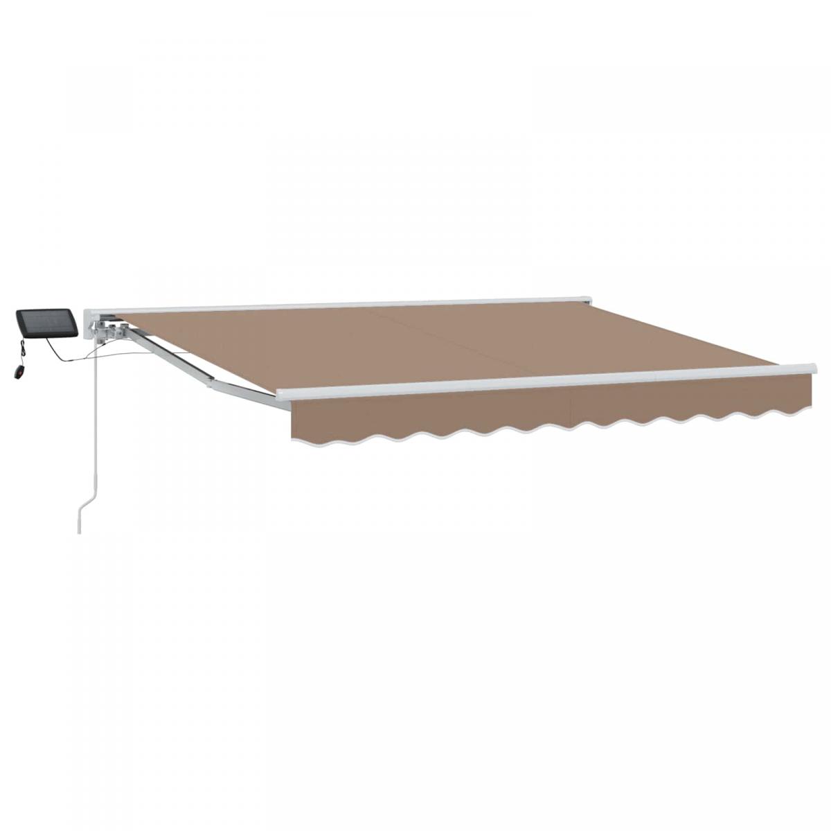 Armazón de toldo manual con LEDs Gris claro y blanco. 3 x 2,5 m
