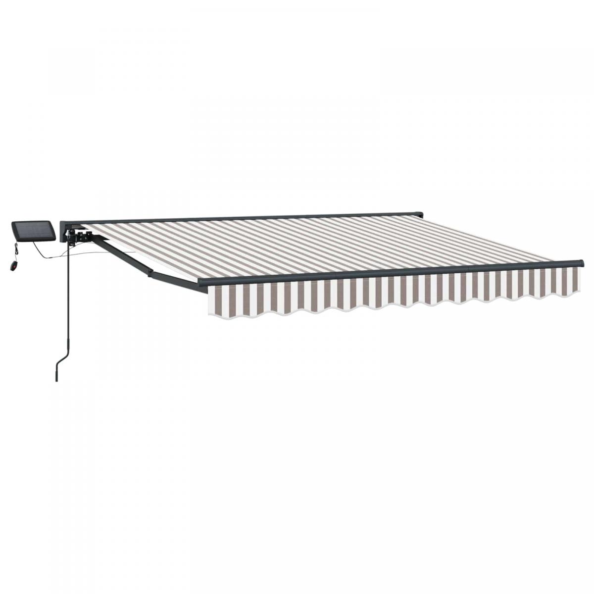 Armazón de toldo manual con LEDs Gris claro y blanco. 3 x 2,5 m