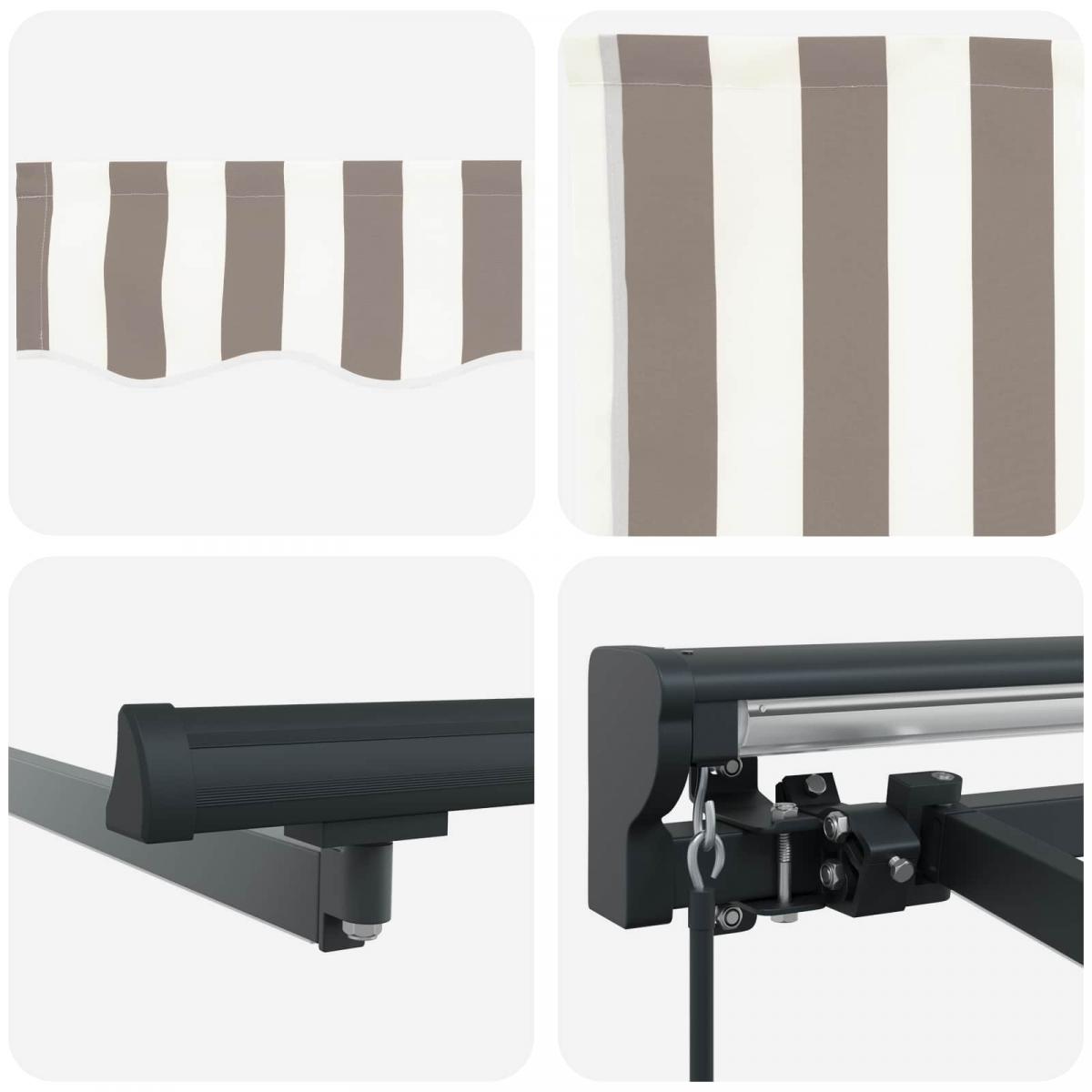 Armazón de toldo manual con LEDs Gris claro y blanco. 3 x 2,5 m