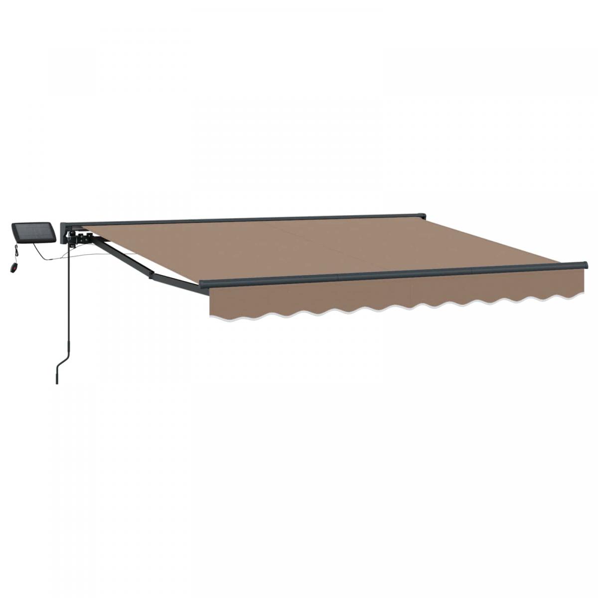 Armazón de toldo manual con LEDs Gris claro y blanco. 3 x 2,5 m