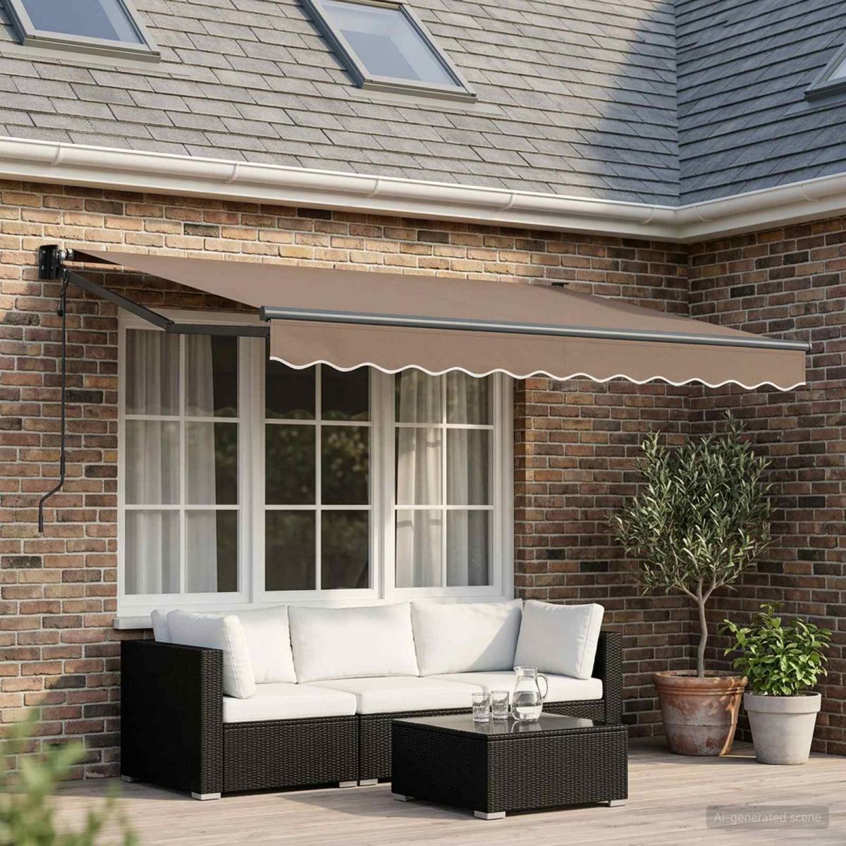 Toldo retráctil Gris Claro 300 x 250 x 165 cm Poliéster y metal