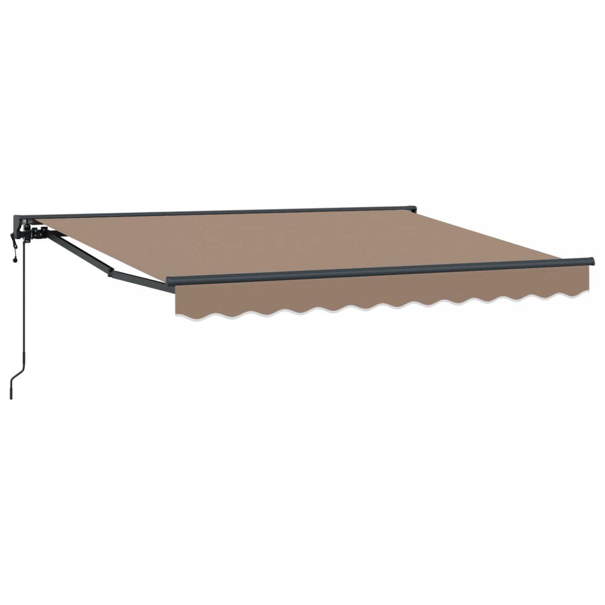 Toldo retráctil Azul y Blanco 400 x 350 cm Poliéster y Aluminio