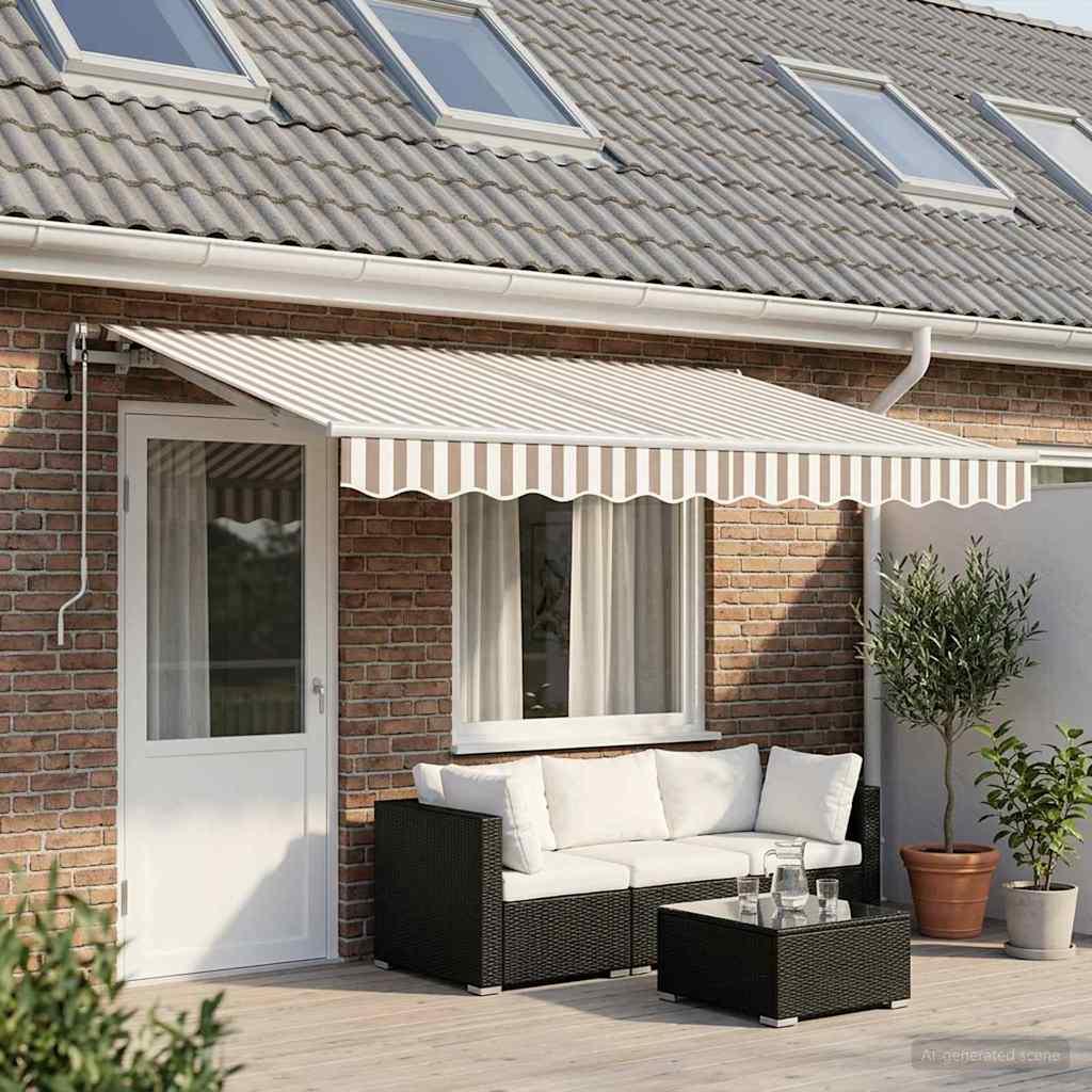 Toldo retráctil Amarillo y Naranja 300 x 250 cm Tela y Aluminio