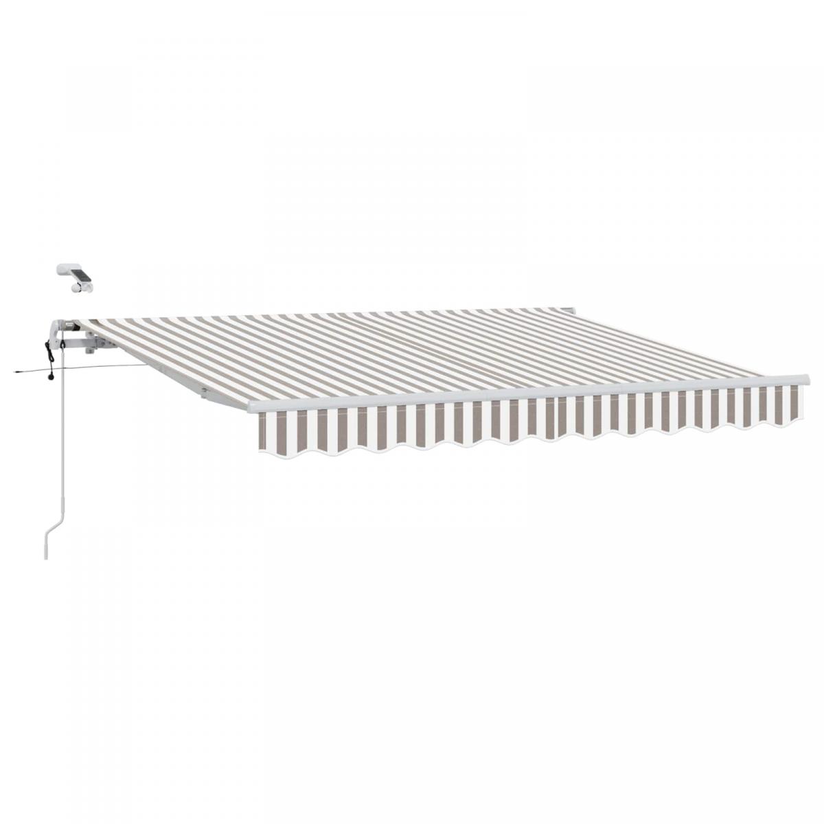 Toldo retráctil Gris claro y blanco. 400 x 350 cm Poliéster