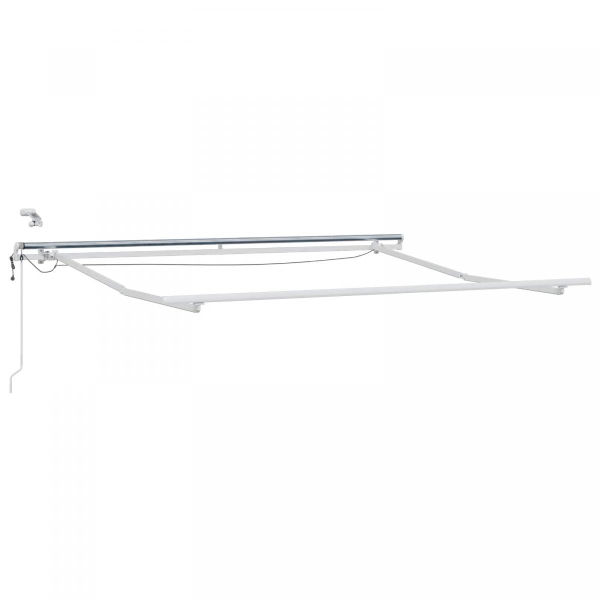 Toldo retráctil Gris claro y blanco. 400 x 350 cm Poliéster