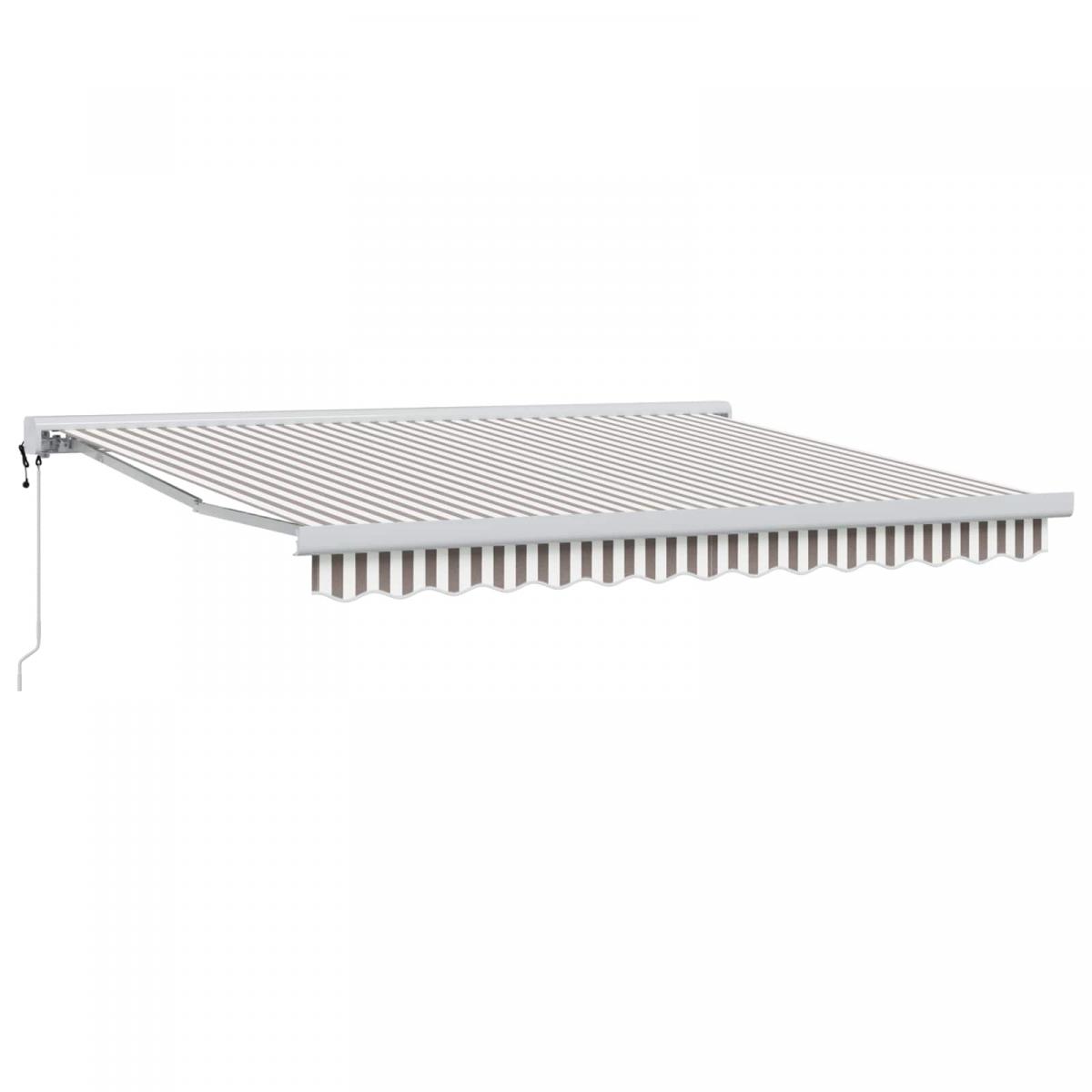 Toldo retráctil Verde y blanco 300 x 250 x 165 cm Tela y Metal