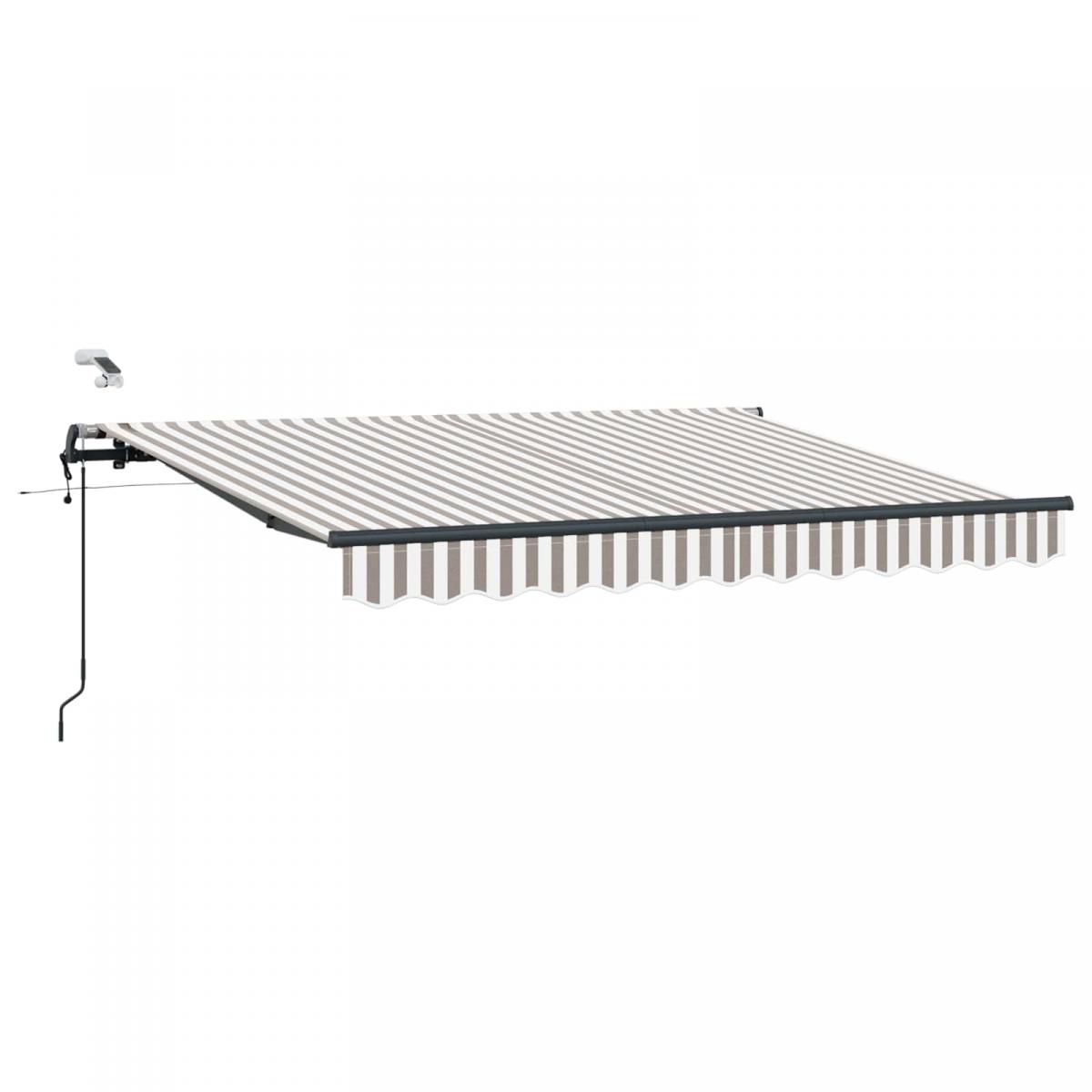 Toldo retráctil Gris claro y blanco. 400 x 350 cm Poliéster