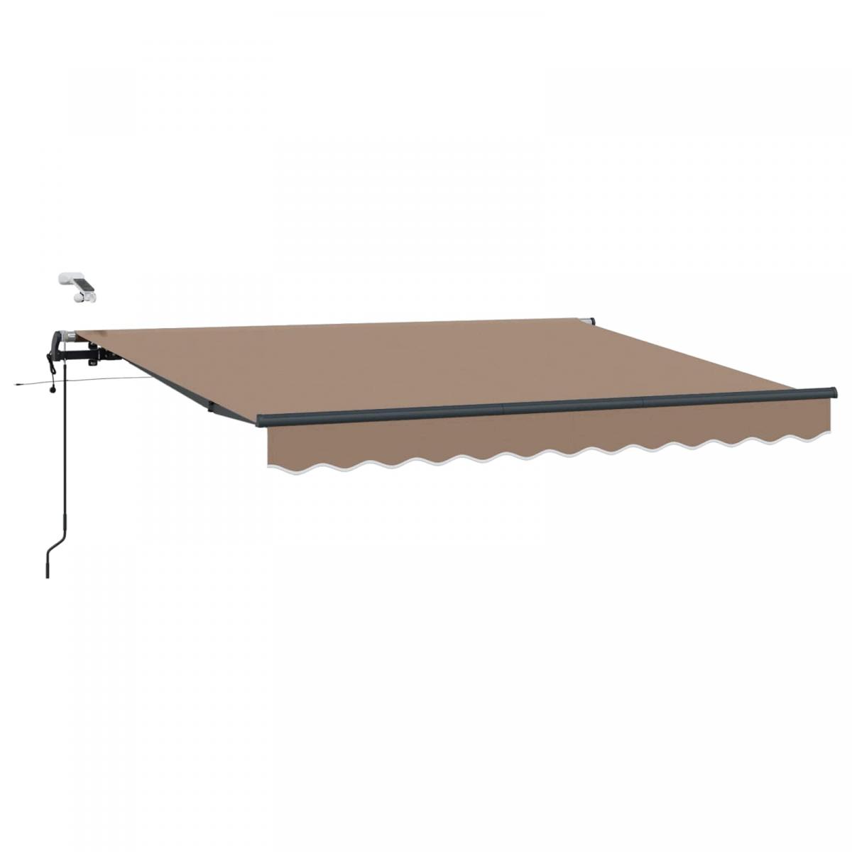 Toldo retráctil Gris claro y blanco. 400 x 350 cm Poliéster