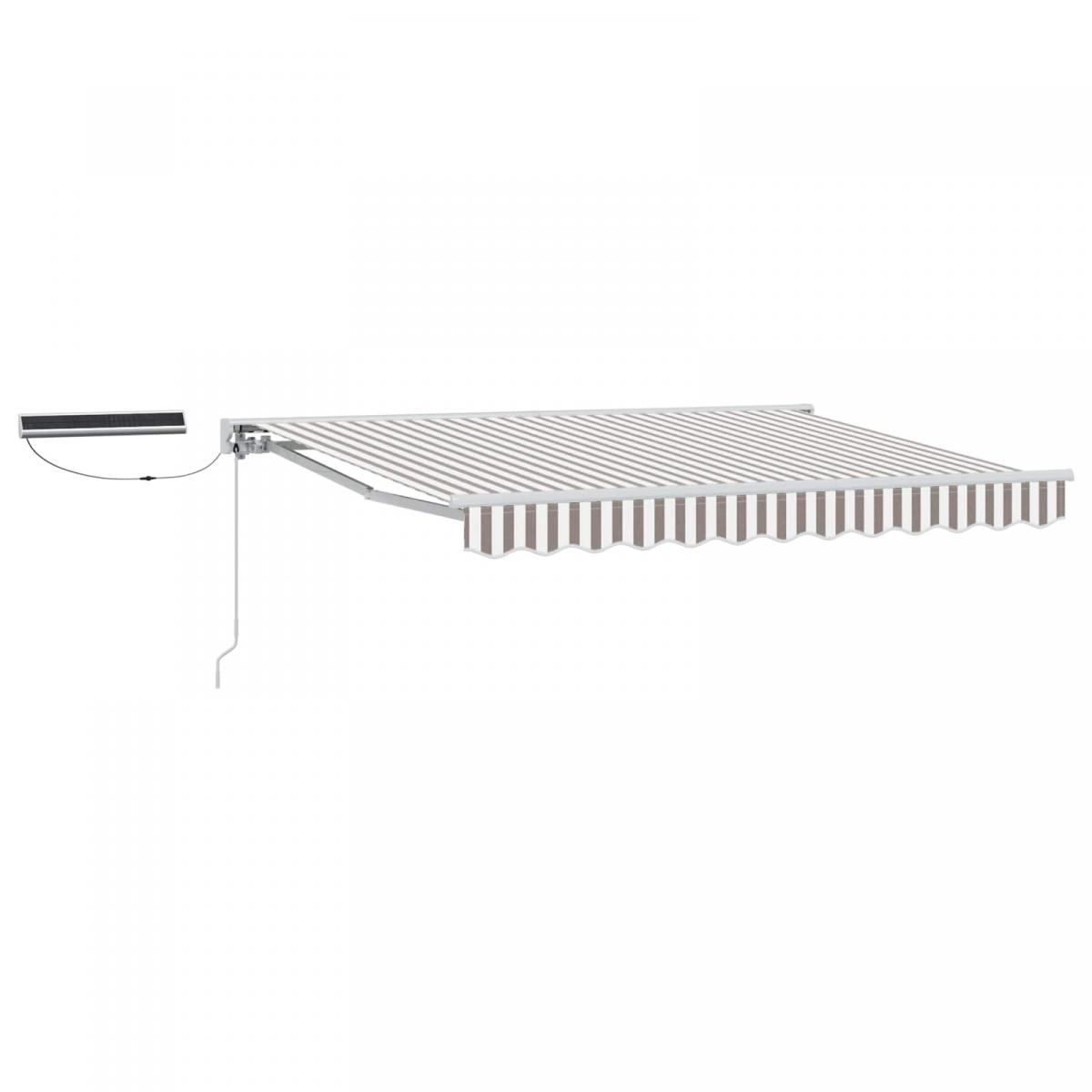 Toldo Retráctil Eléctrico Naranja, Negro y Blanco 4 x 3,5 m