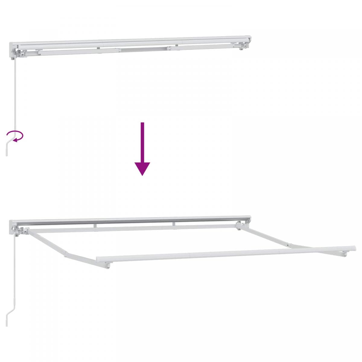 Toldo retráctil manual Naranja, Negro y Amarillo 5 x 3,5 m