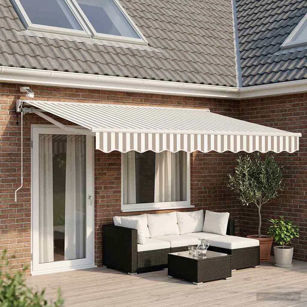 Toldo Retráctil Eléctrico Verde, Blanco, Antracita 5 x 3,5 m