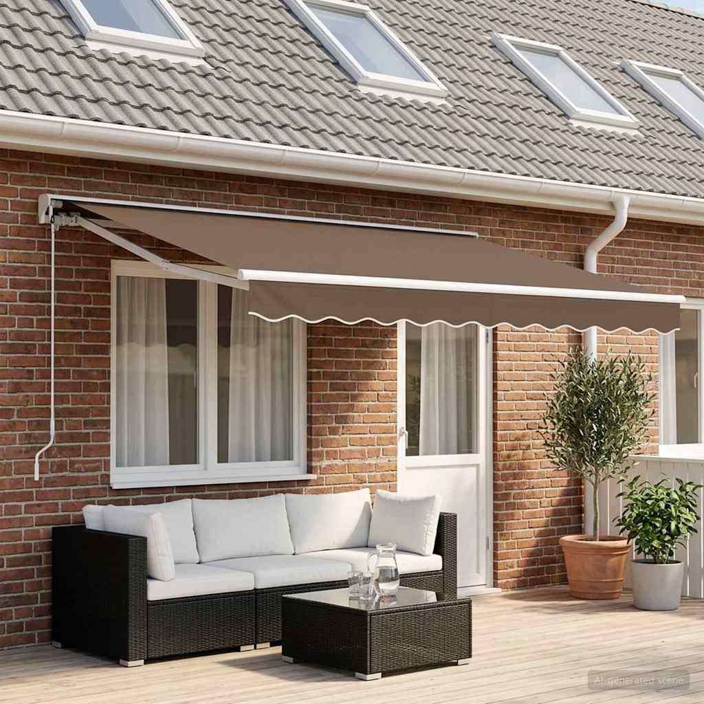 Toldo Retráctil Eléctrico Verde, Blanco, Antracita 5 x 3,5 m