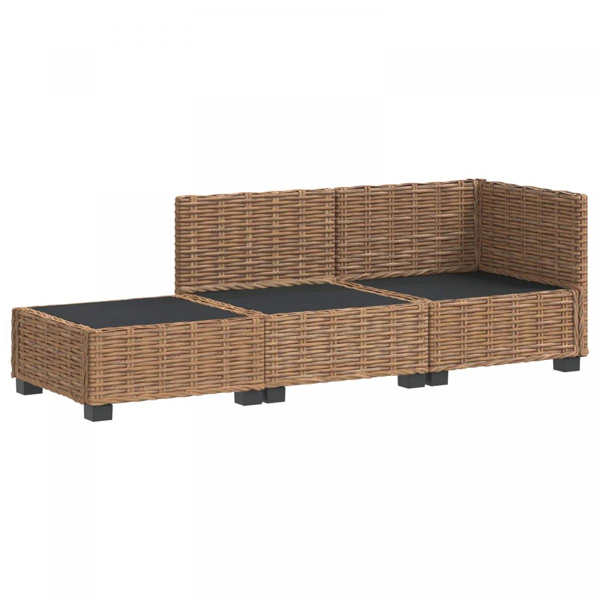 3 uds. Conjunto de Lounge de Ratan con Cojines GENDT Natural